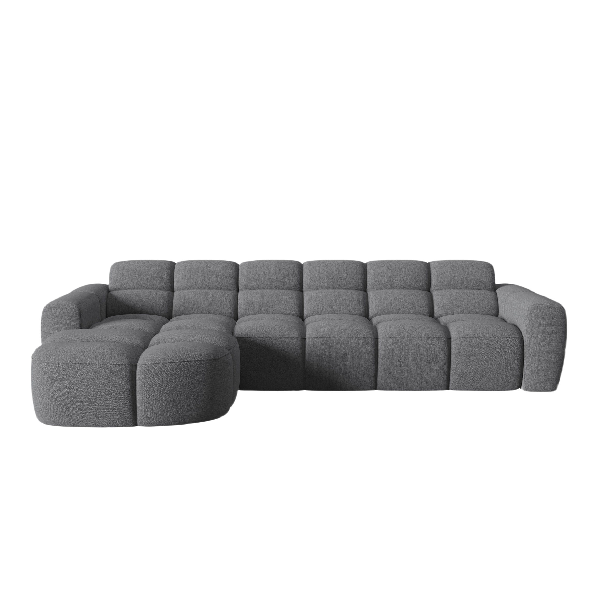 Left Corner Sofa LISA Dark Gray Chenille
