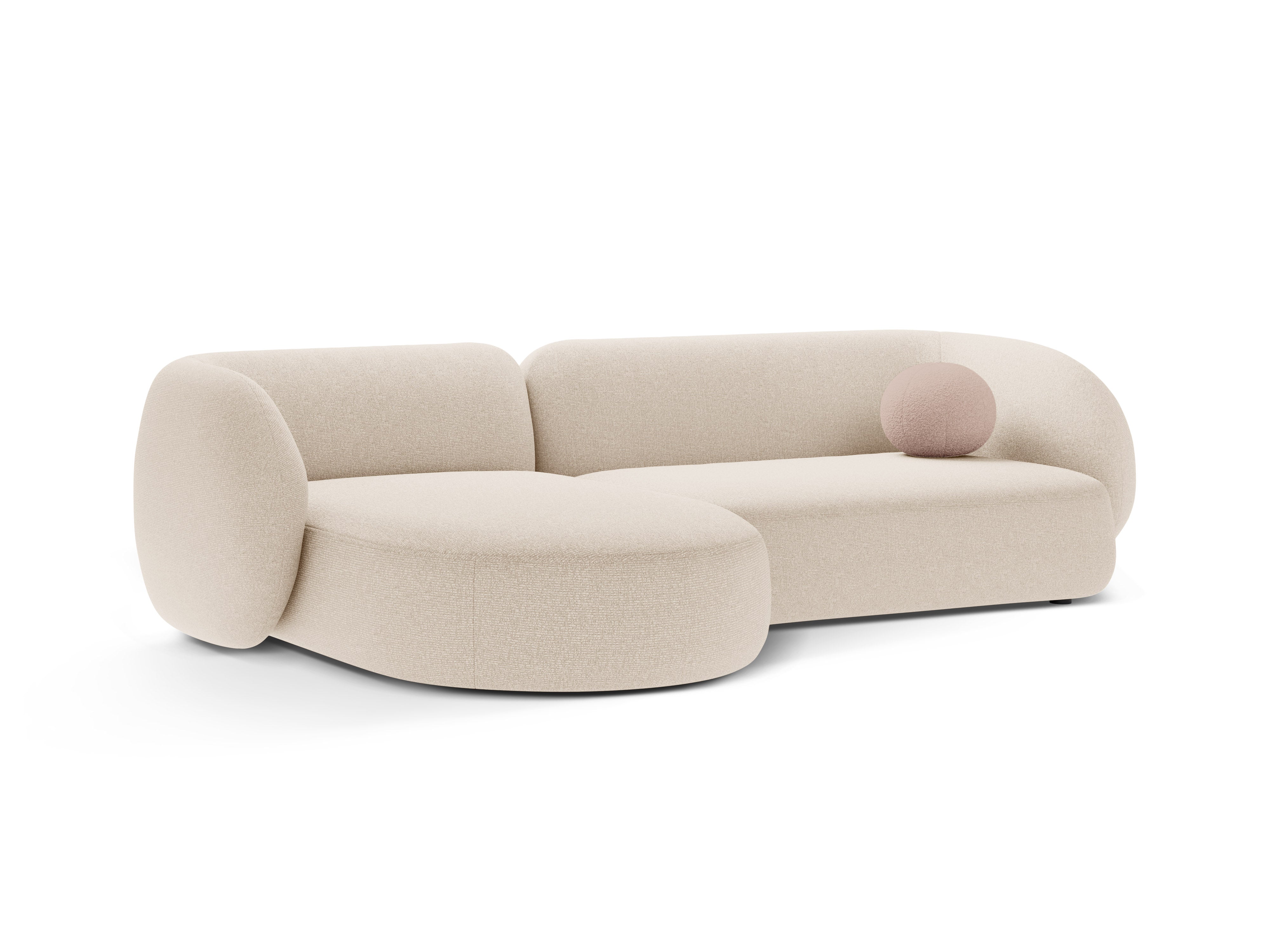 Left-facing 3-seater sofa KATE light beige mélange