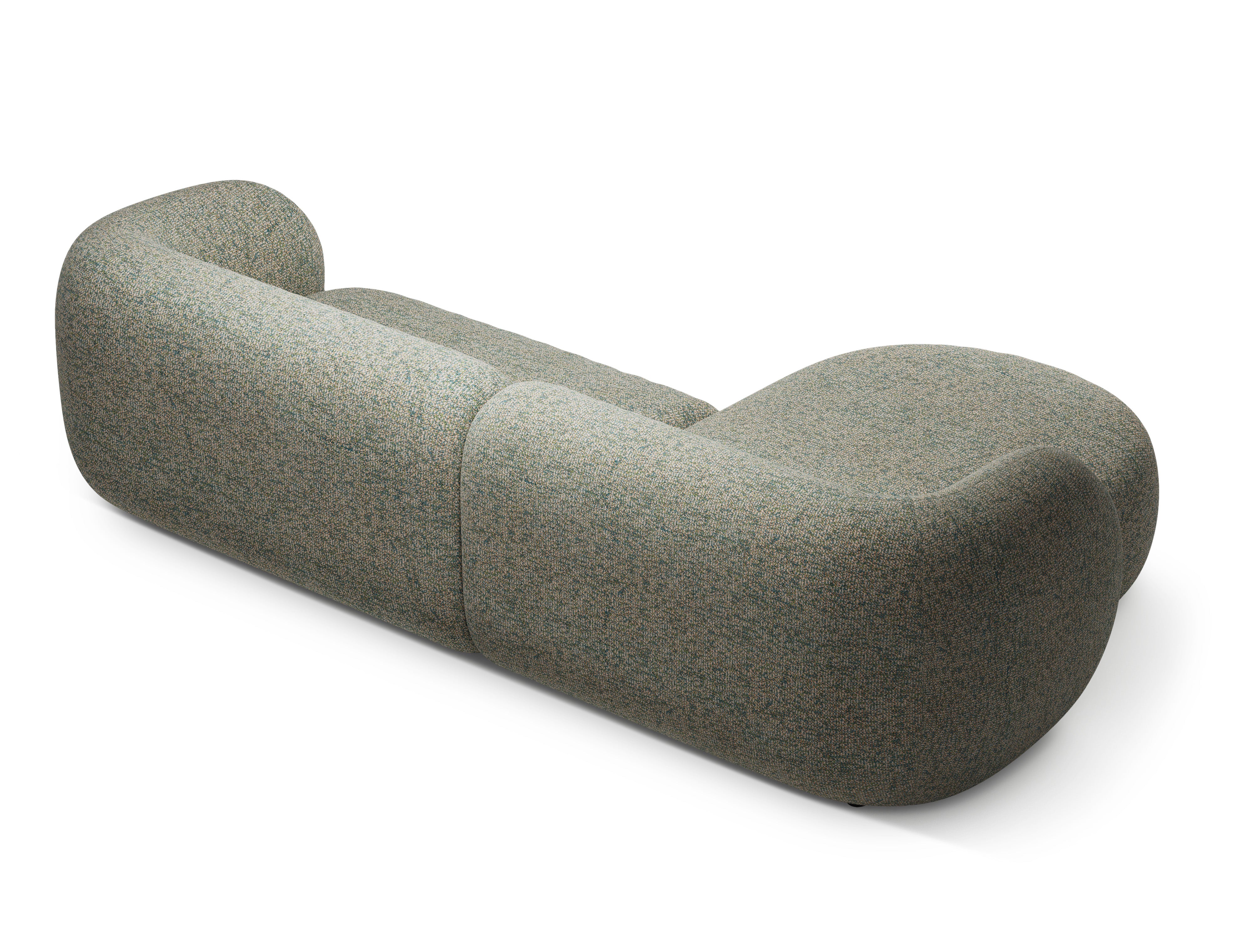 Linksseitiges 3-Sitzer-Sofa KATE hellgrüner Melange