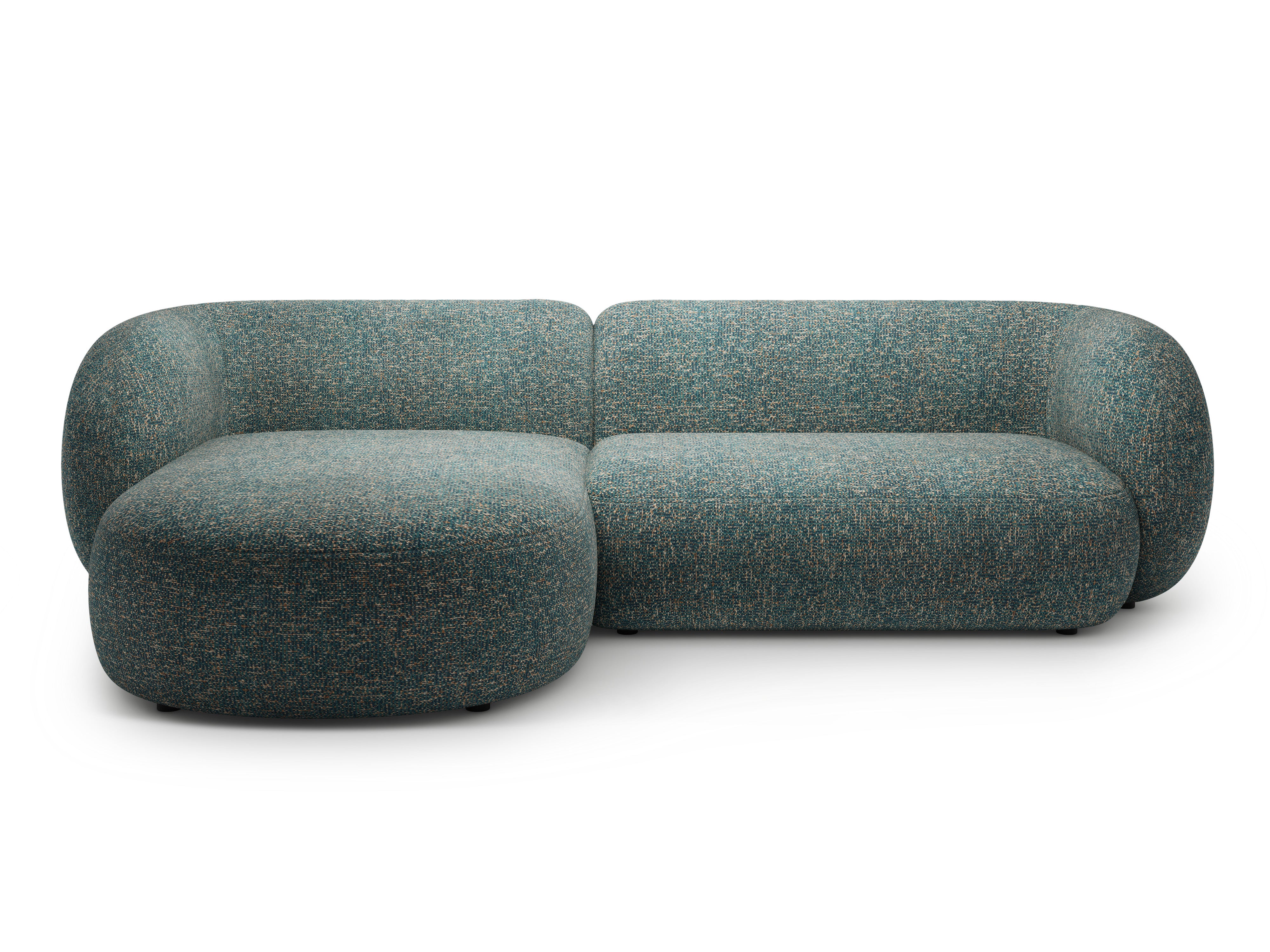 Left-sided 3-seater corner sofa KATE blue mélange