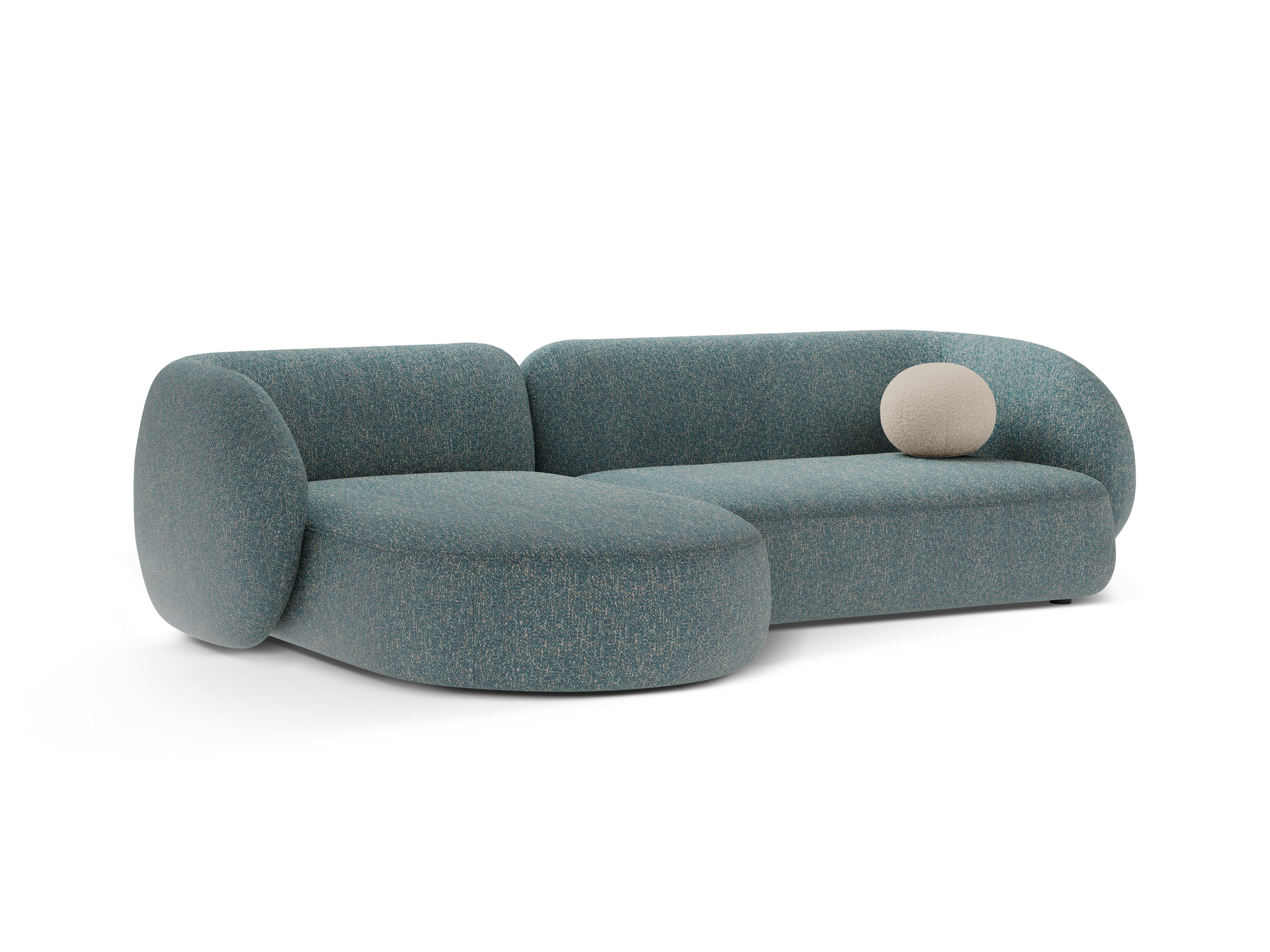 Left-sided 3-seater corner sofa KATE blue mélange
