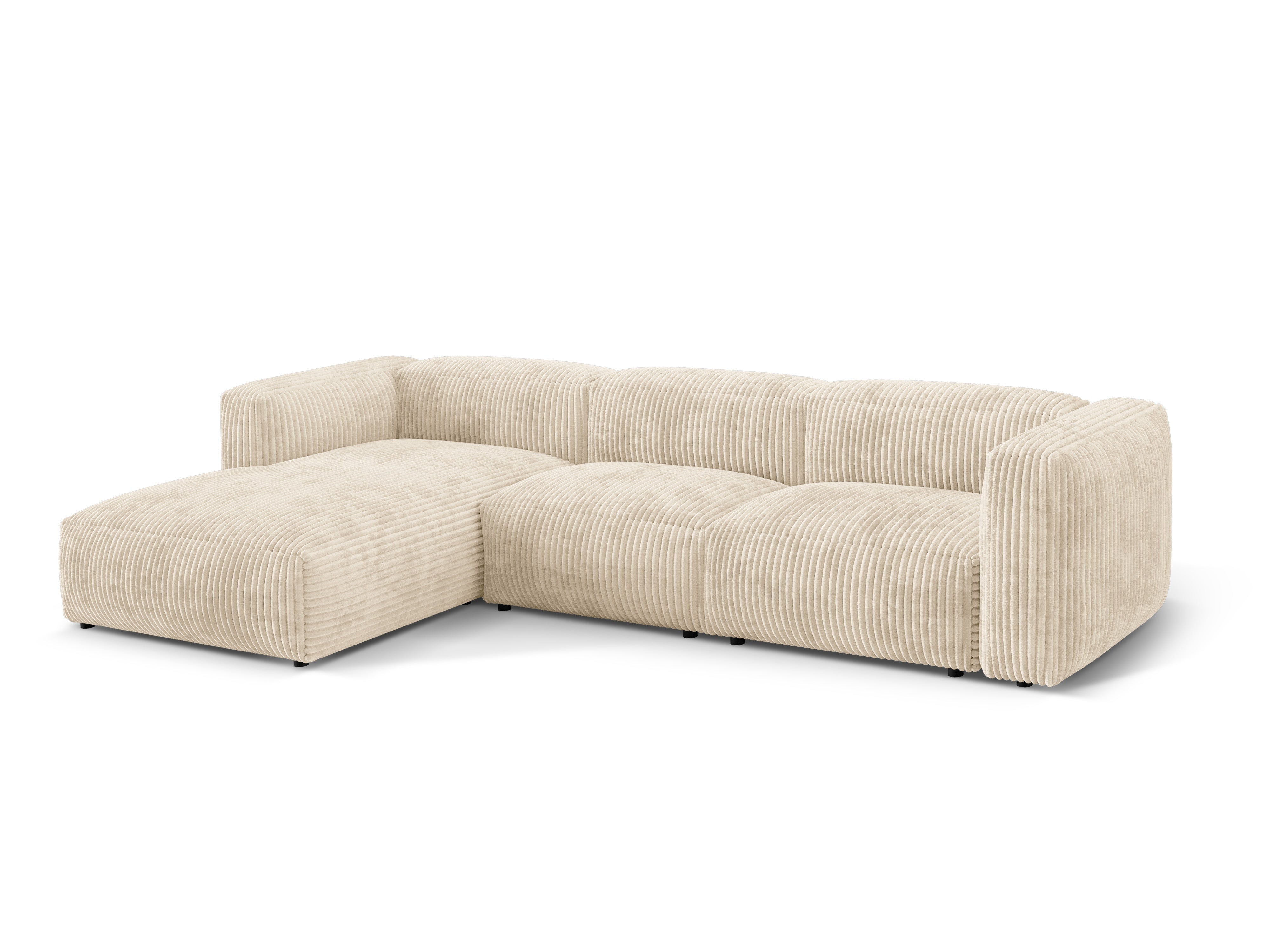 Linkshänder 3-Sitzer Martin Light Beige Cord