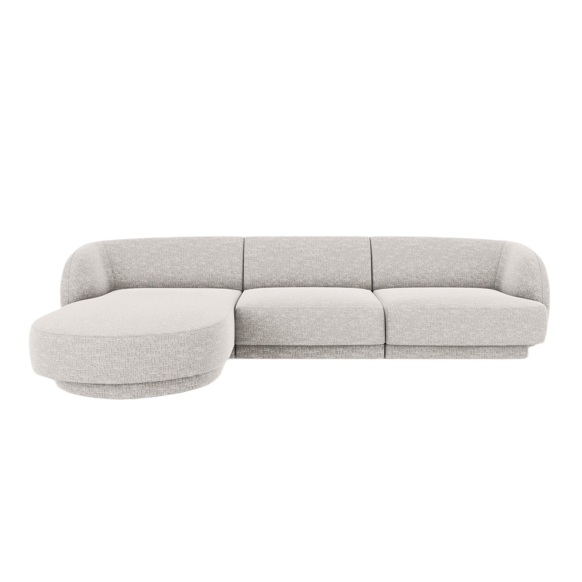 4-sitziges linksseitiges Ecksofa MILEY graues Chenille