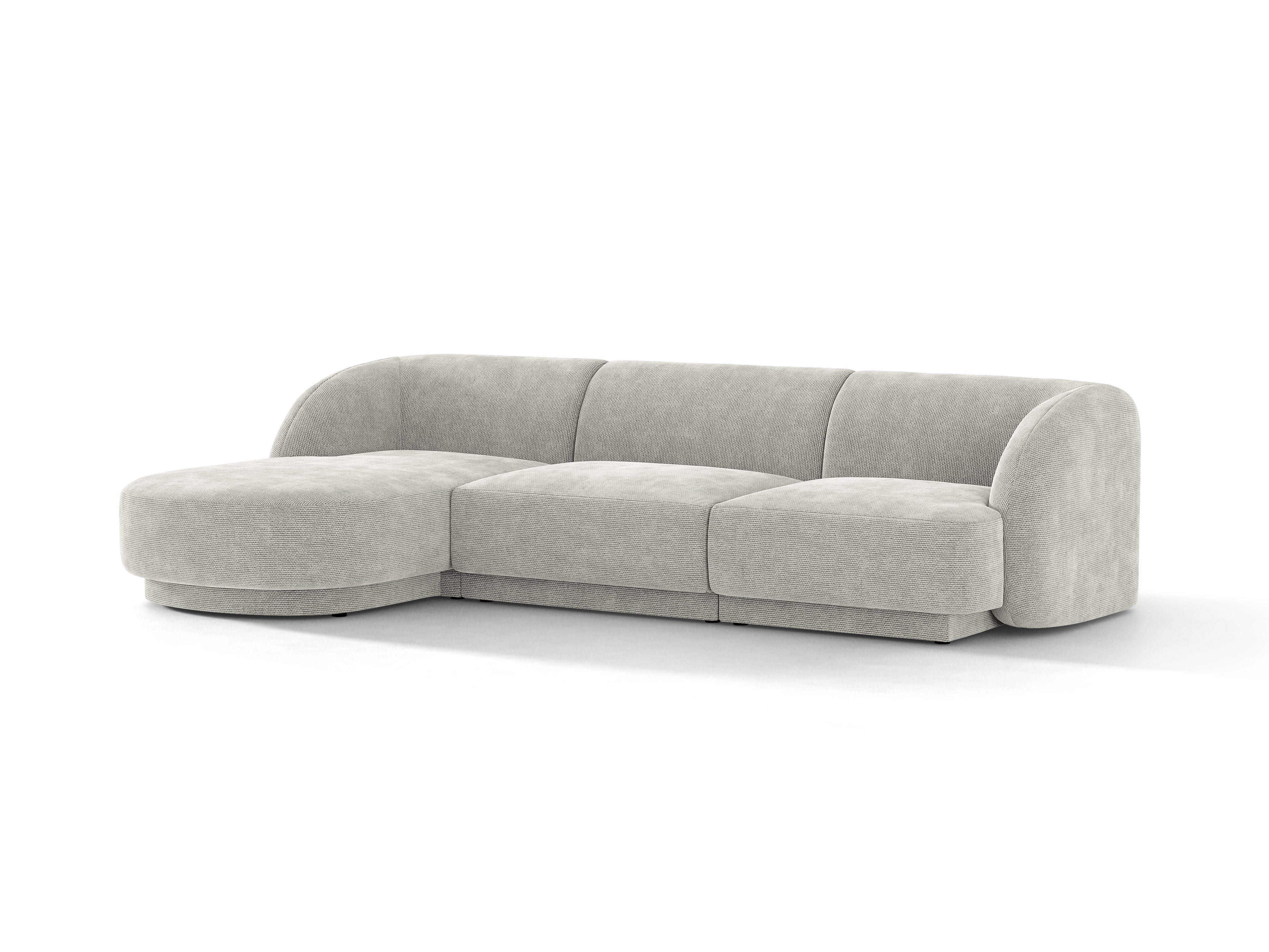 Narożnik 4-osobowy lewostronny MILEY szary szenil – sofa narożna