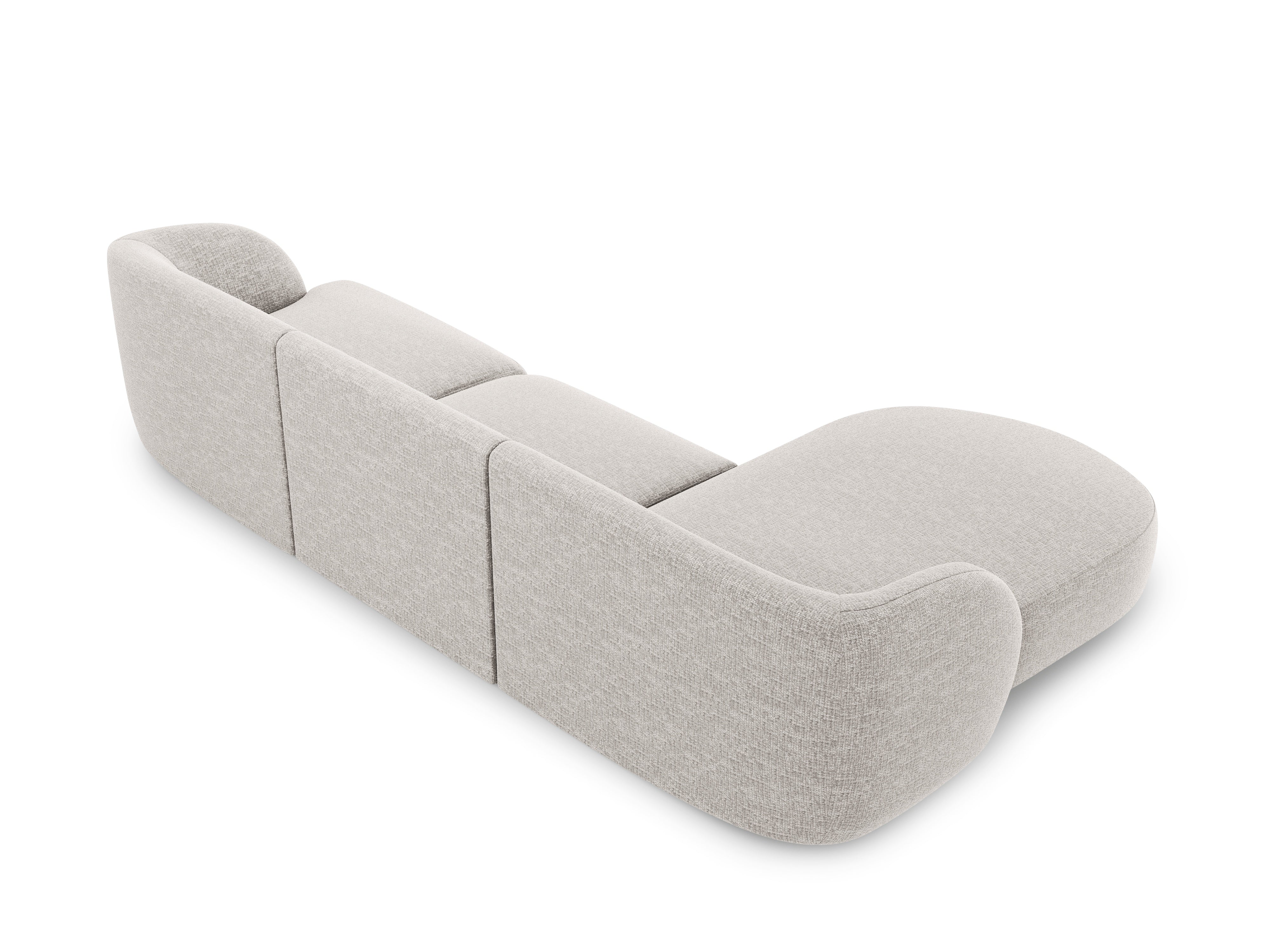 4-sitziges linksseitiges Ecksofa MILEY graues Chenille
