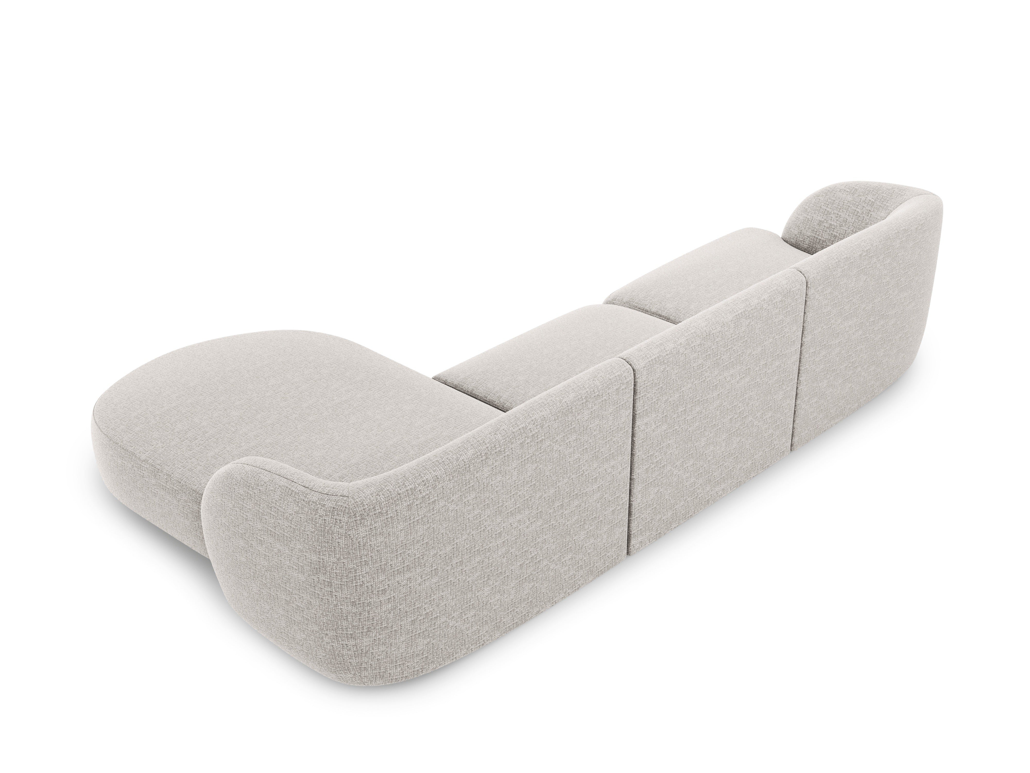 4-seater right-facing corner sofa MILEY gray chenille