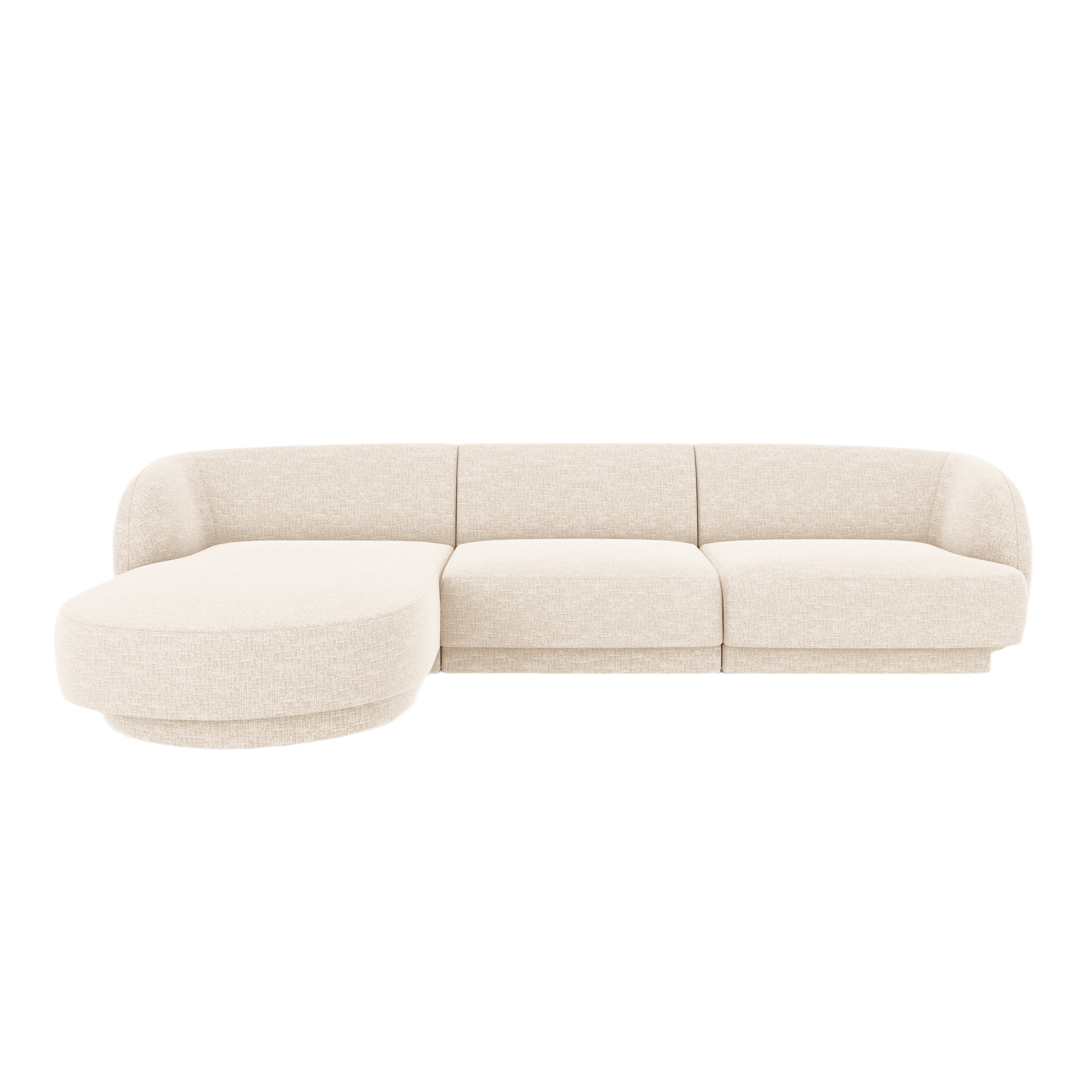 4-sitziger linker Ecksofa MILEY Elfenbein Chenille