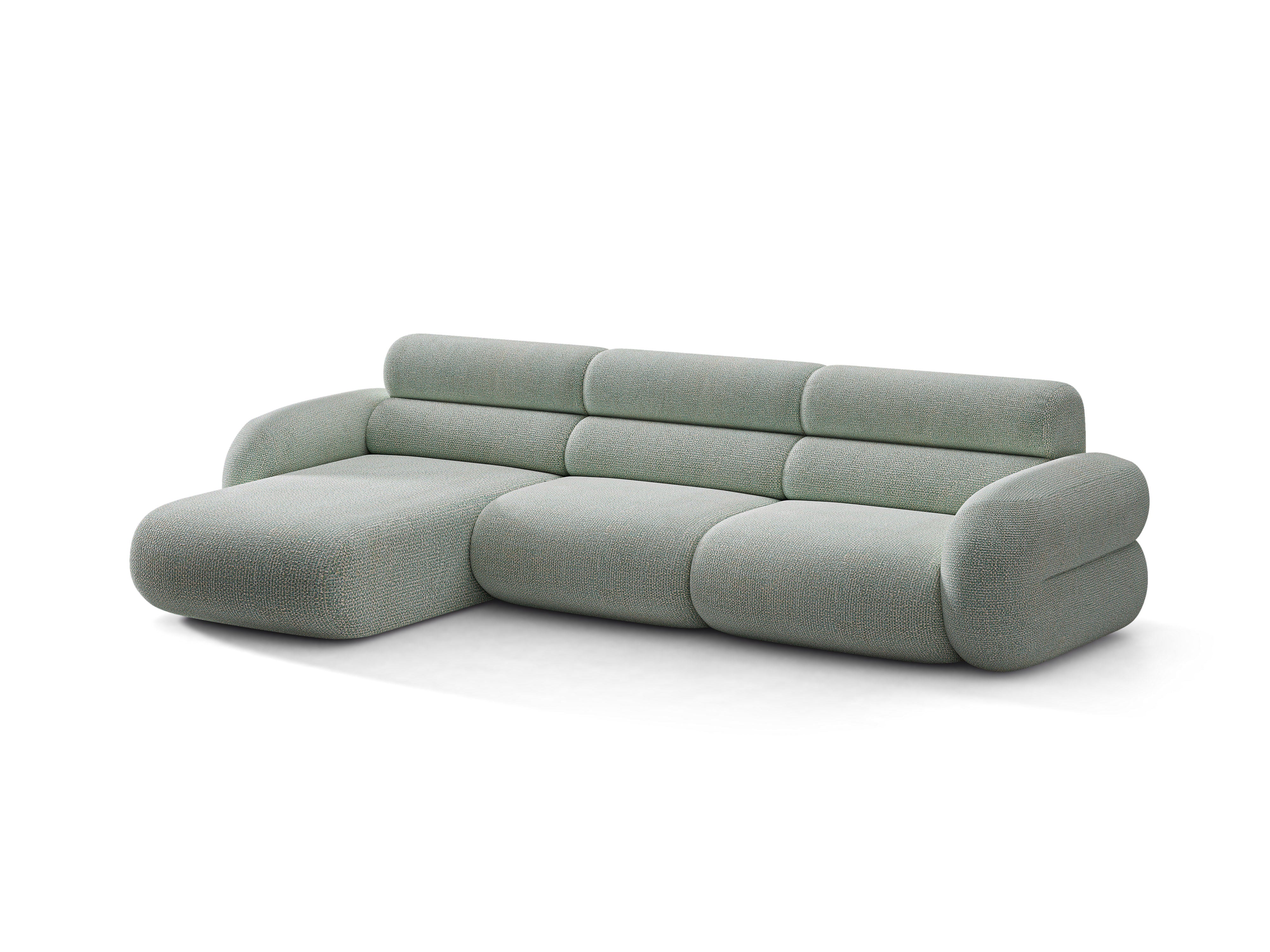 Left-facing NEO corner sofa in blue mélange