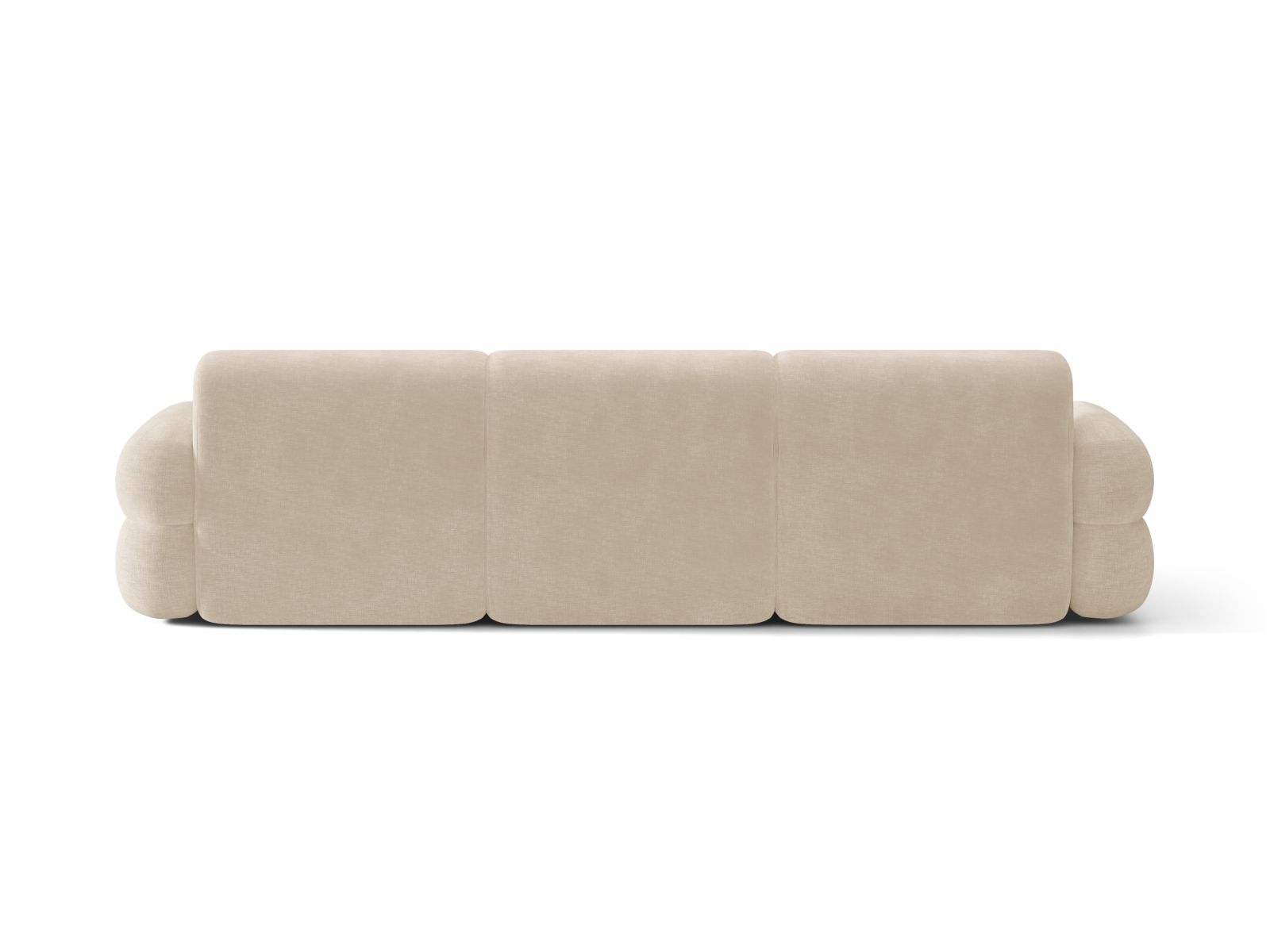 Left-facing NEO corner sofa in light beige chenille