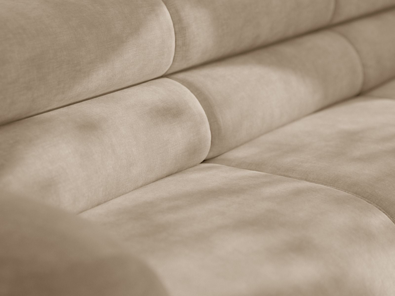 Left-facing NEO corner sofa in beige chenille