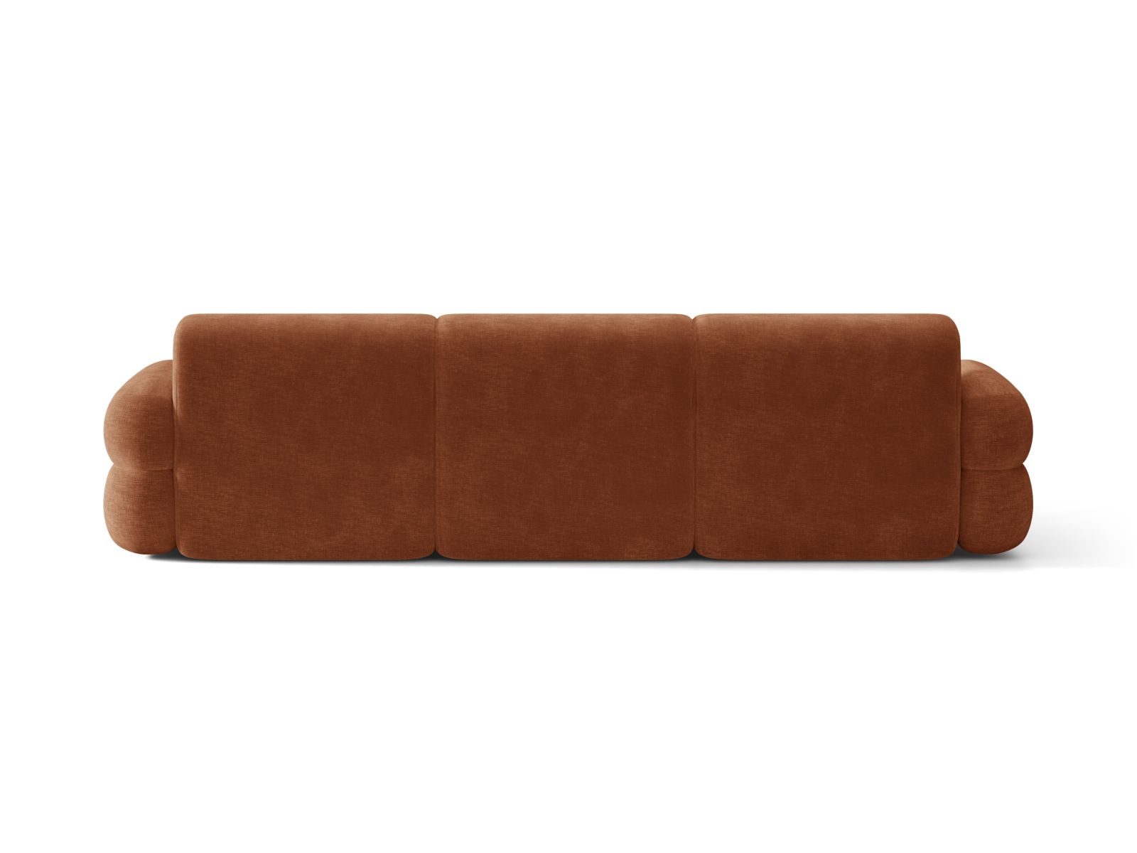 Left-facing NEO corner sofa in brick chenille