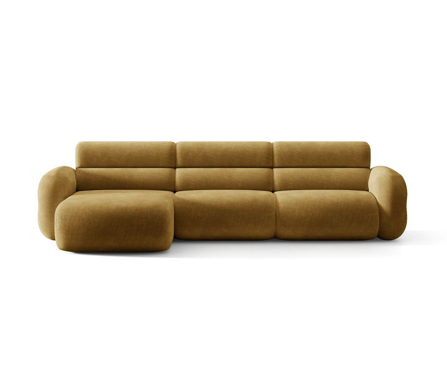 Left-facing NEO mustard chenille corner sofa
