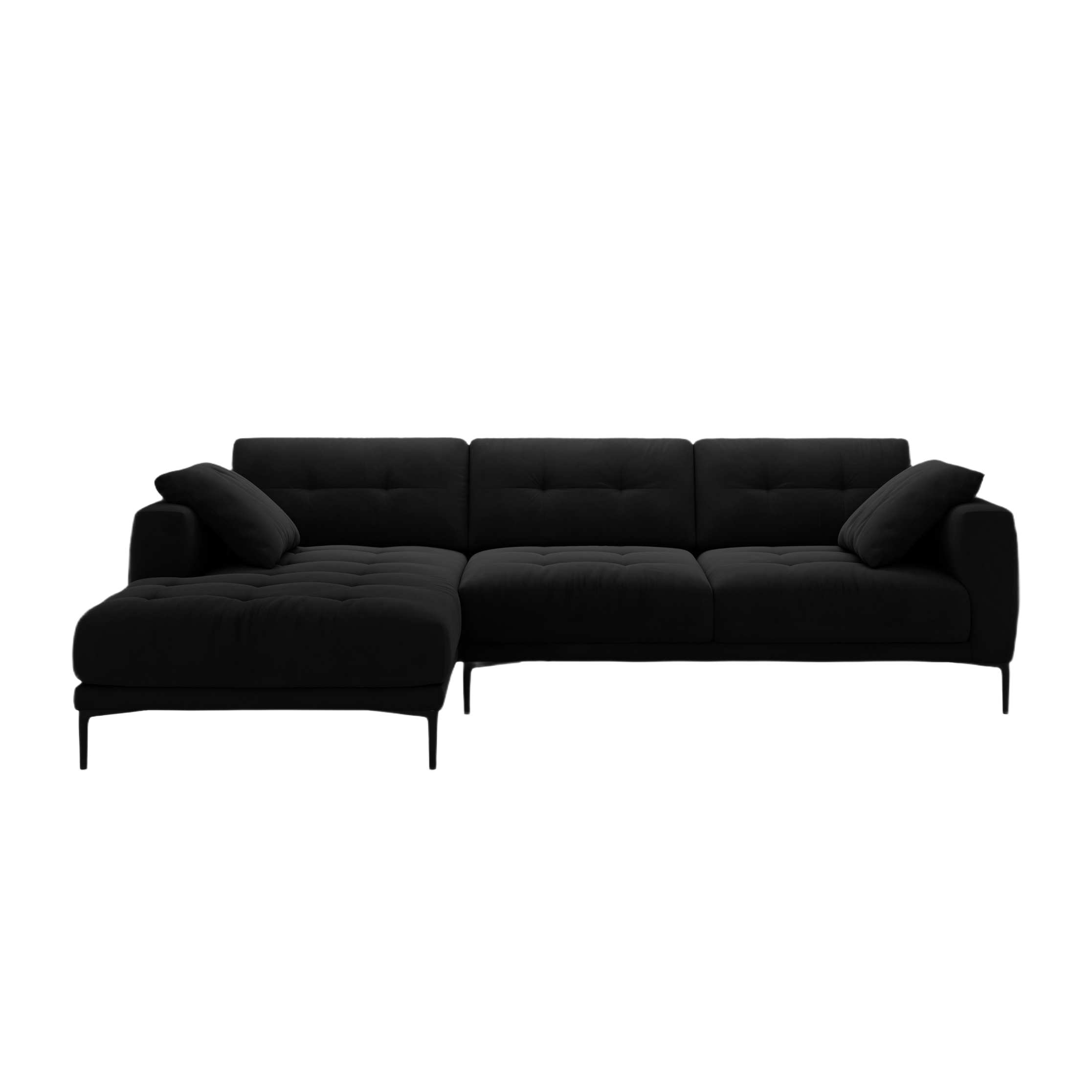 Left-facing velvet corner sofa BEMY black
