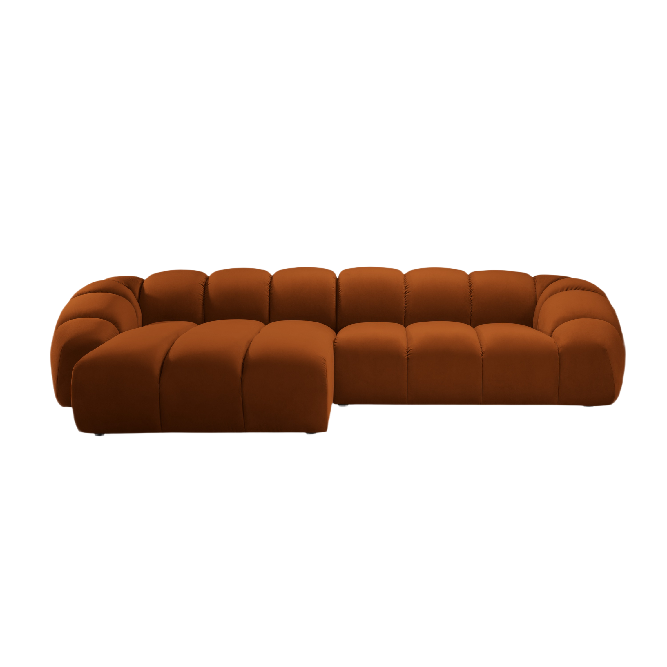 Velvet Linksecke Sofa, "Diana", 4 Sitze, Terrakotta, 334x182x72
In Europa gemacht