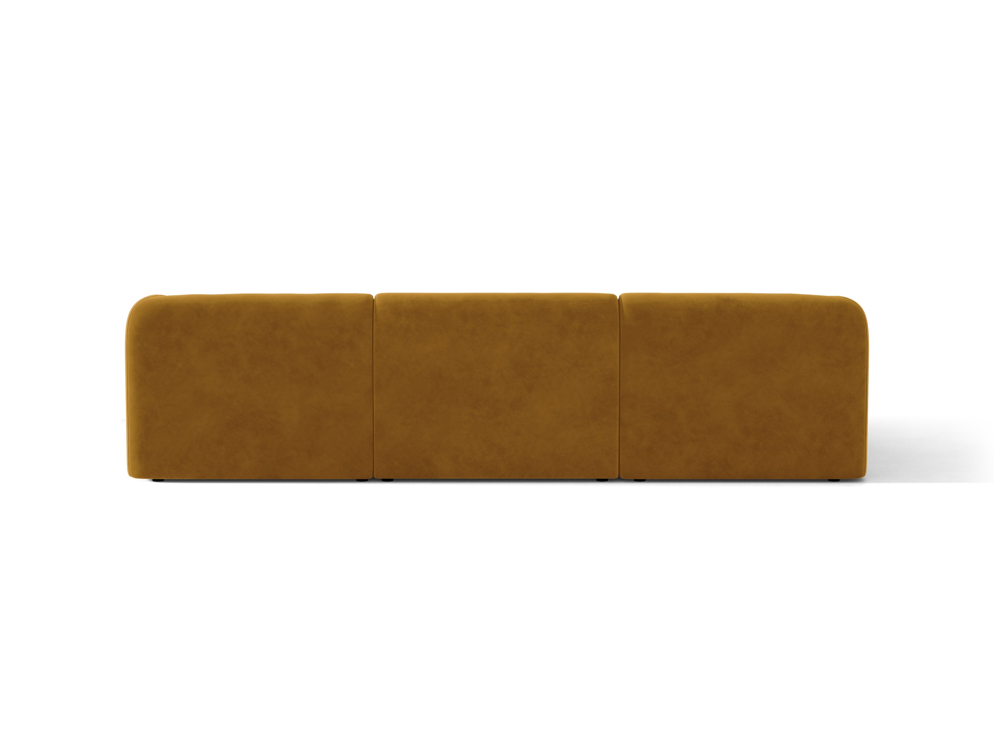Velvet corner sofa for 4 people, left-sided, MILEY, yellow