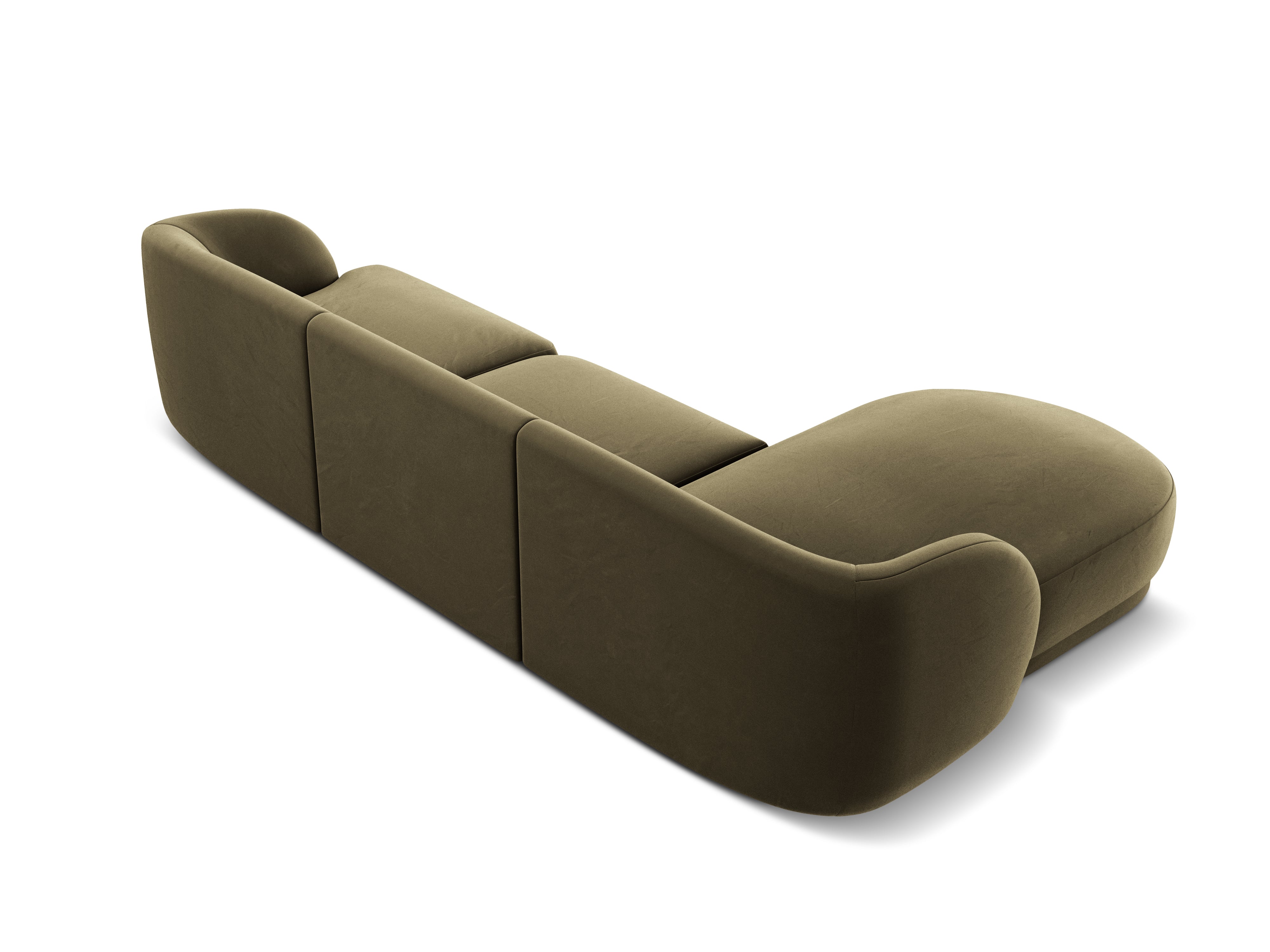Narożnik aksamitny 4-osobowy lewostronny MILEY zielony Micadoni Eye on Design