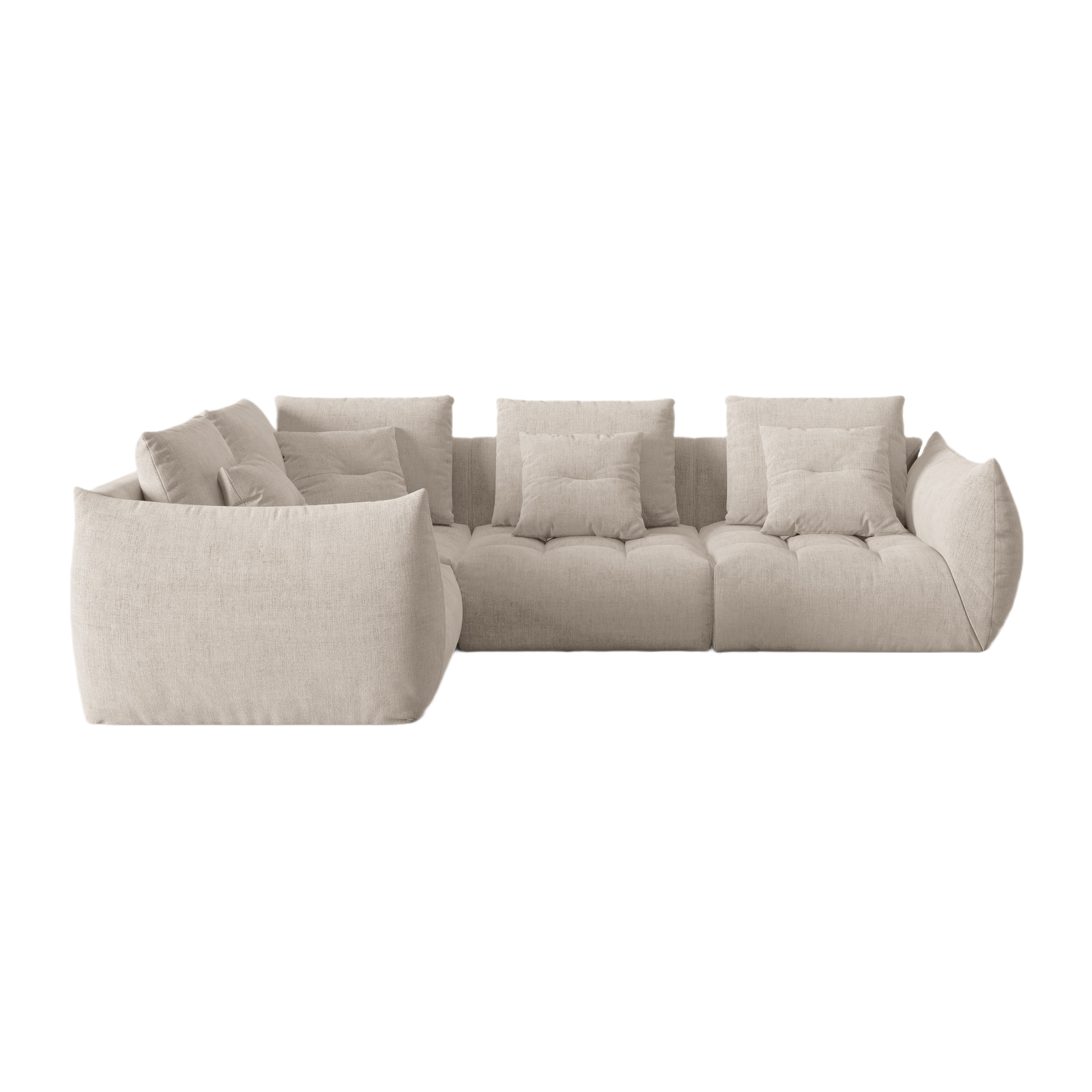 Modulares linke Ecksofa, "Bloom", 3 Sitze, dunkler Beige, 316x216x95
In Europa gemacht