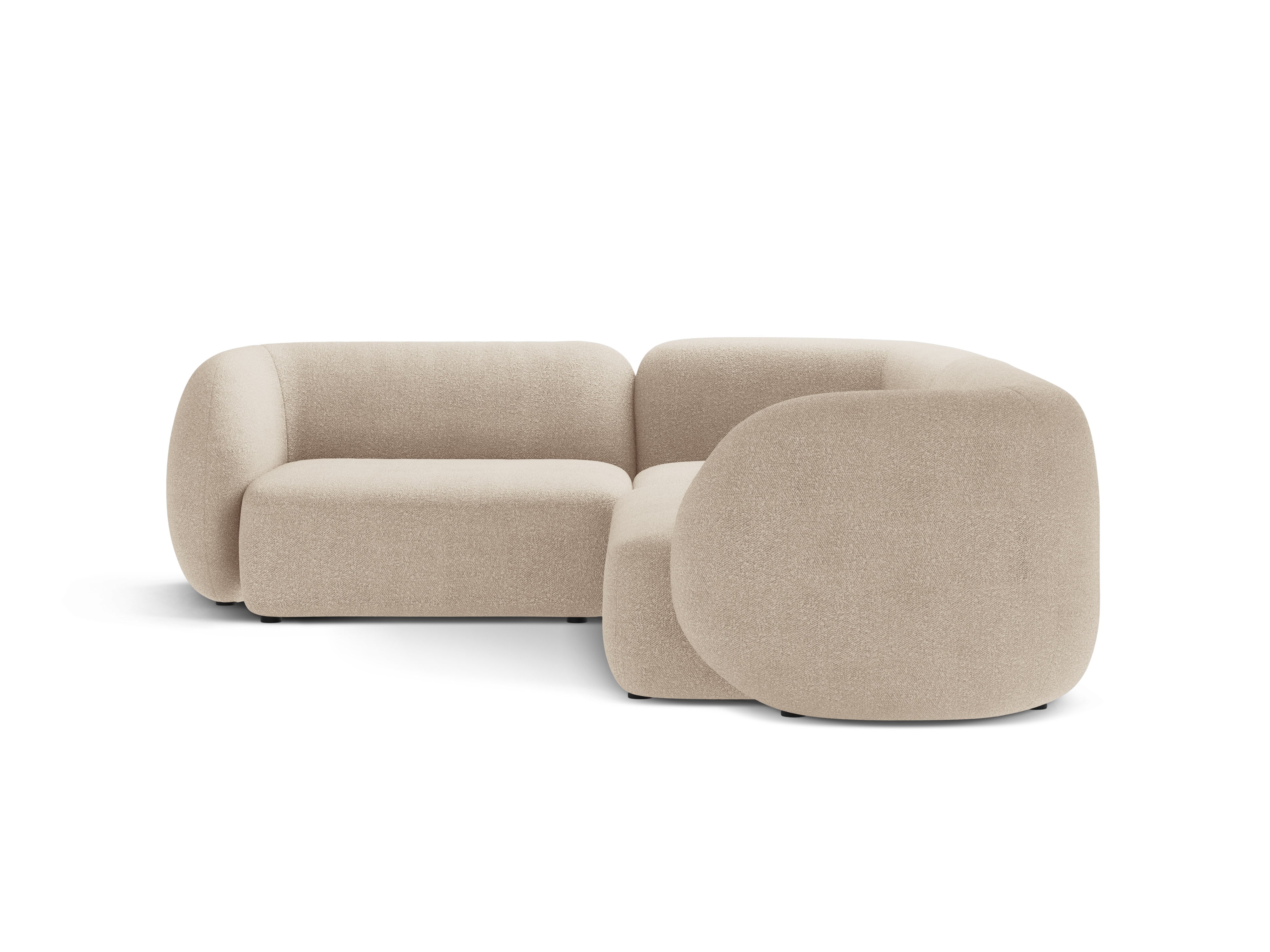 Left-sided corner sofa for 4 people KATE beige boucle