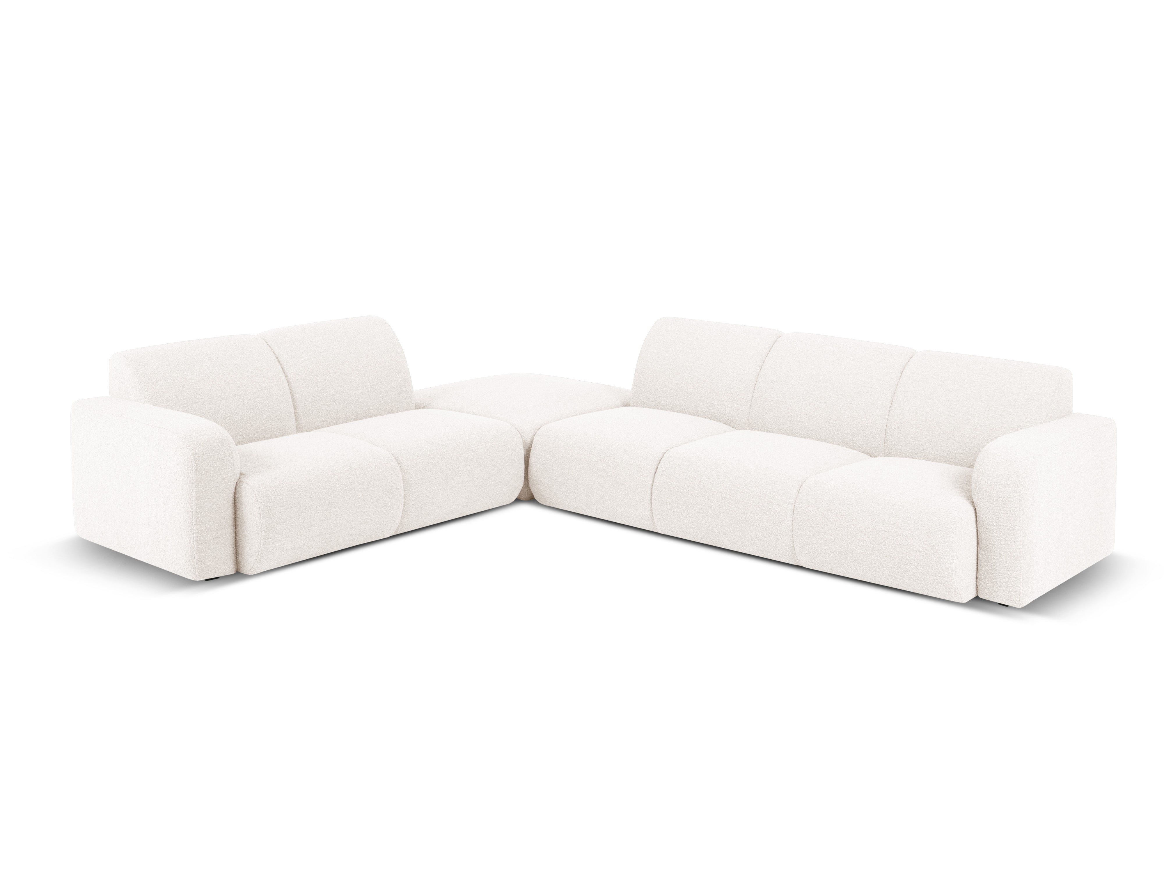 Narożnik w tkaninie boucle lewostronny otwarty MOLINO biały Micadoni Eye on Design