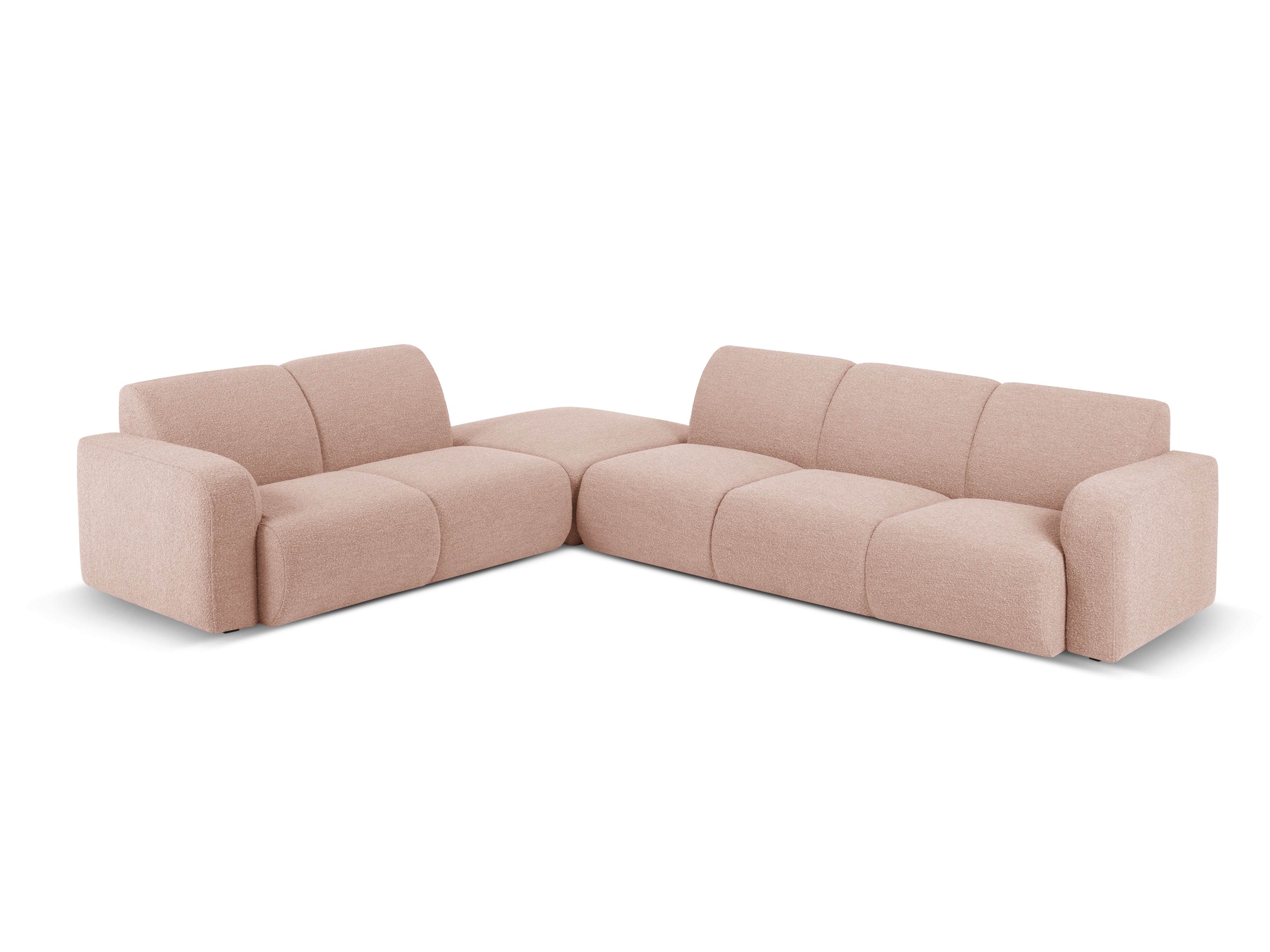 Narożnik w tkaninie boucle lewostronny otwarty MOLINO pudrowy róż Micadoni Eye on Design