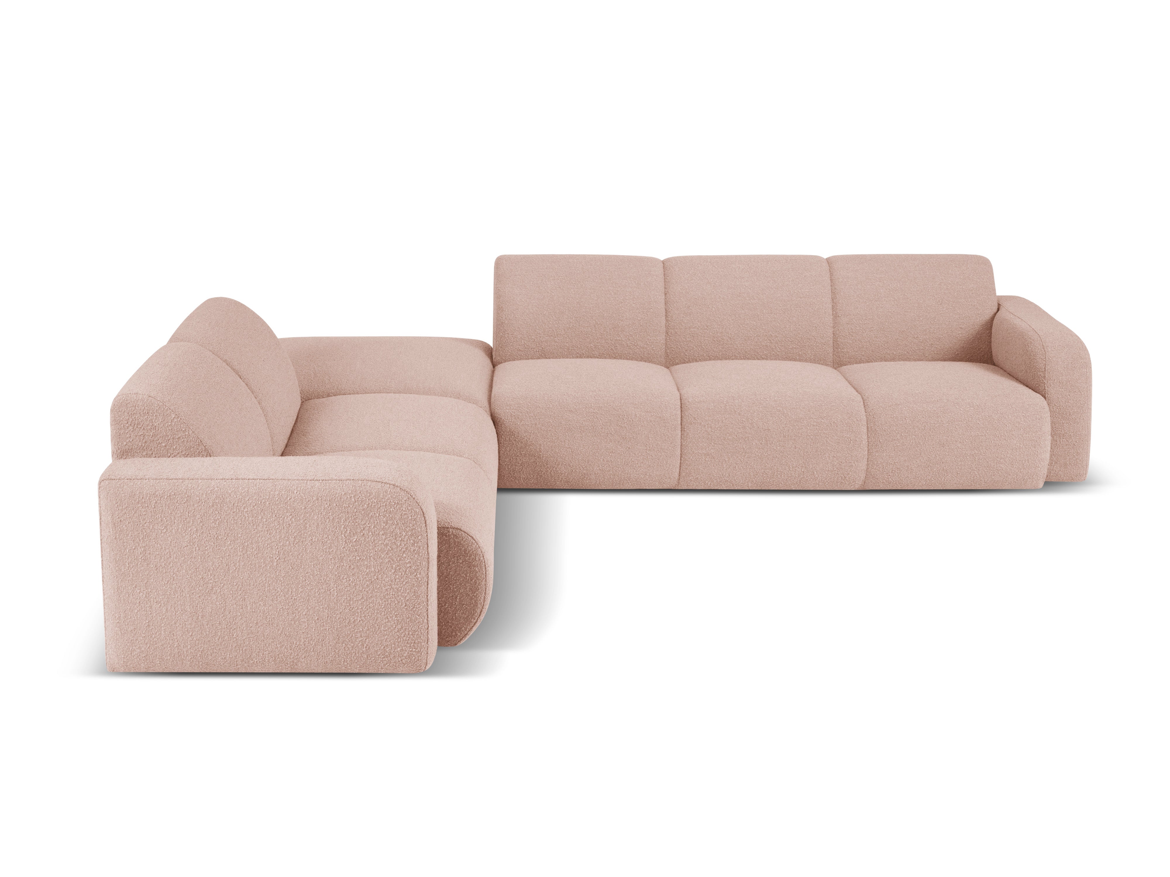Narożnik w tkaninie boucle lewostronny otwarty MOLINO pudrowy róż Micadoni Eye on Design