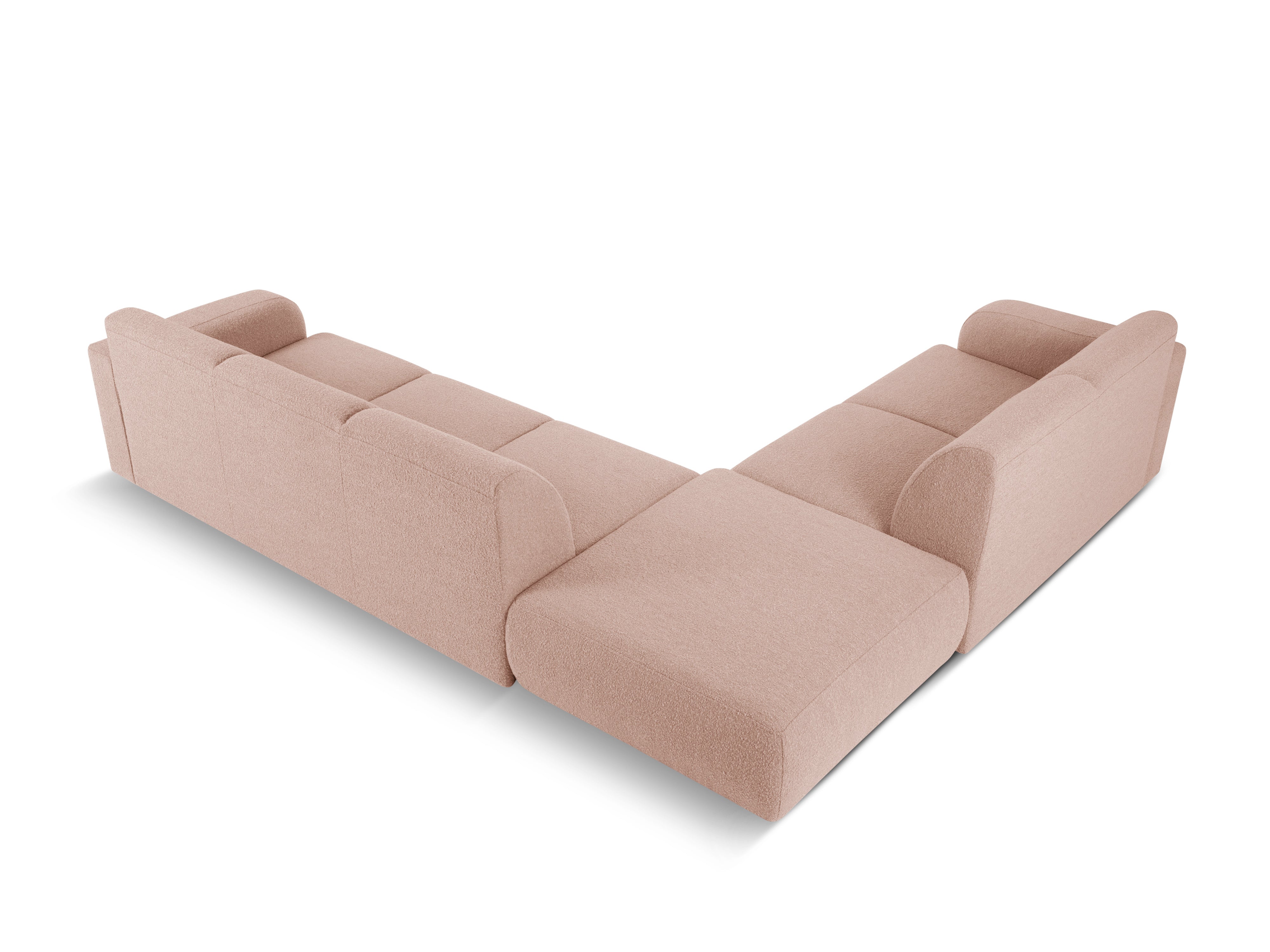 Narożnik w tkaninie boucle lewostronny otwarty MOLINO pudrowy róż Micadoni Eye on Design