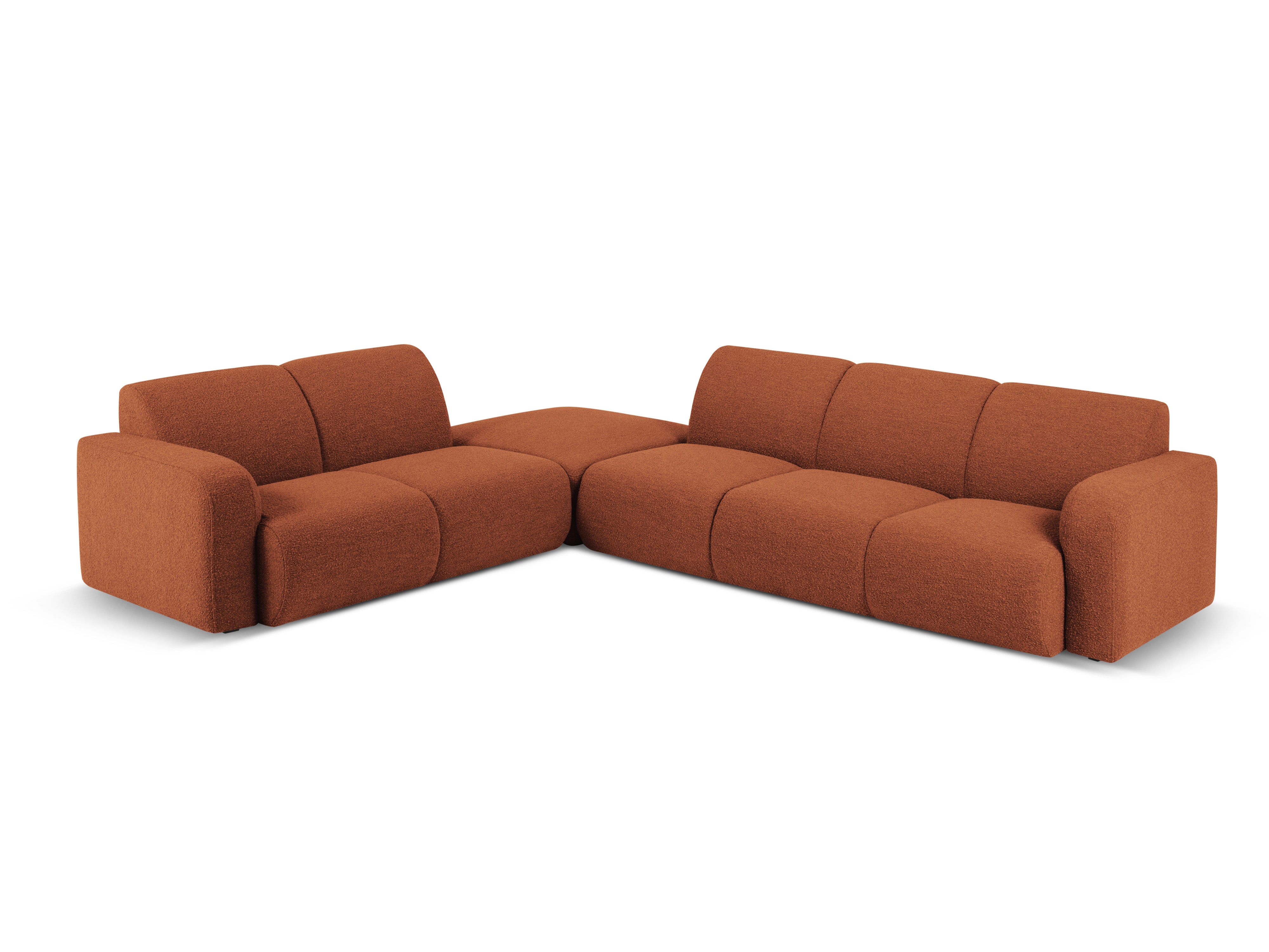 Narożnik w tkaninie boucle lewostronny otwarty MOLINO terracotta Micadoni Eye on Design