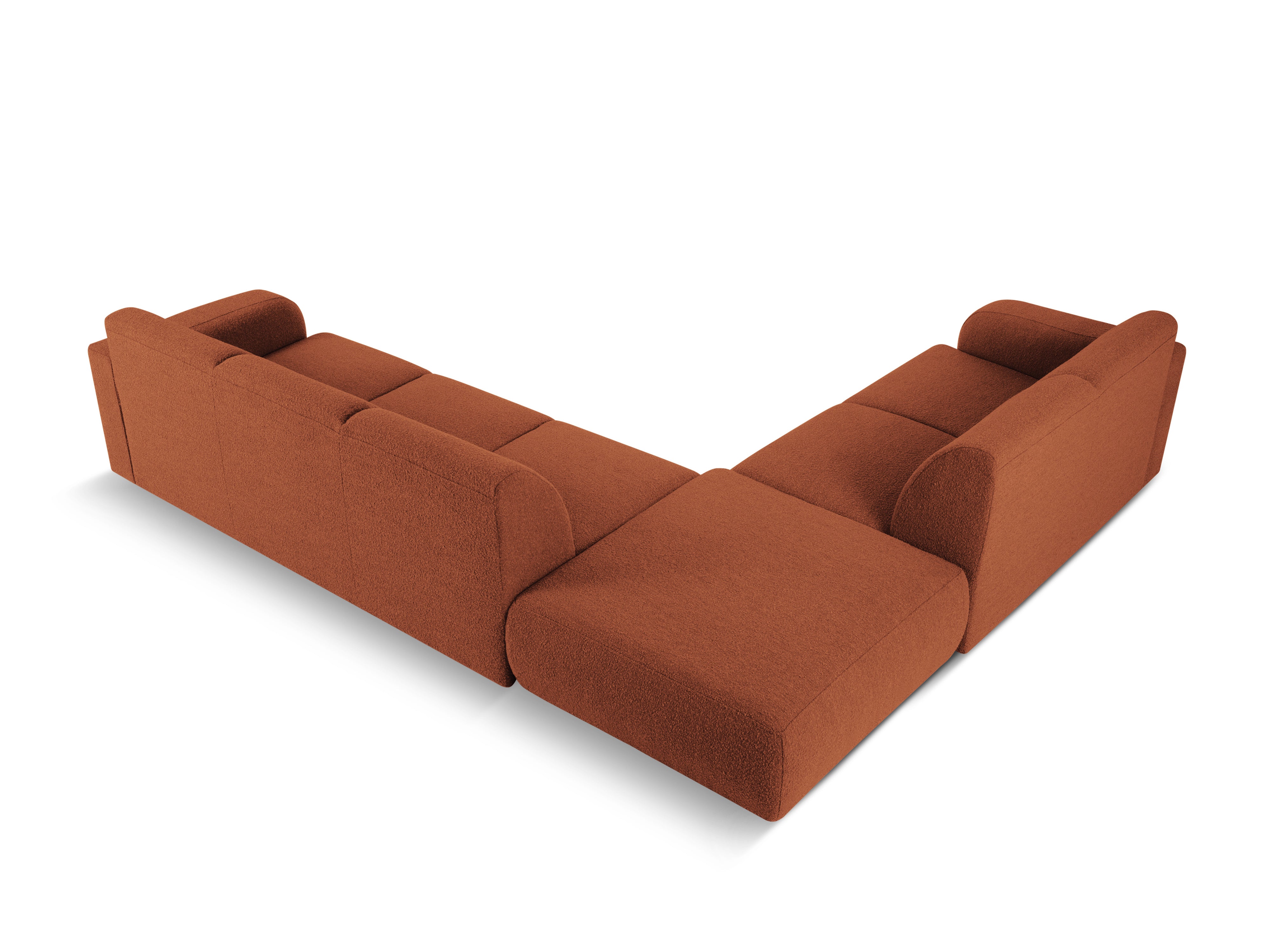 Narożnik w tkaninie boucle lewostronny otwarty MOLINO terracotta Micadoni Eye on Design