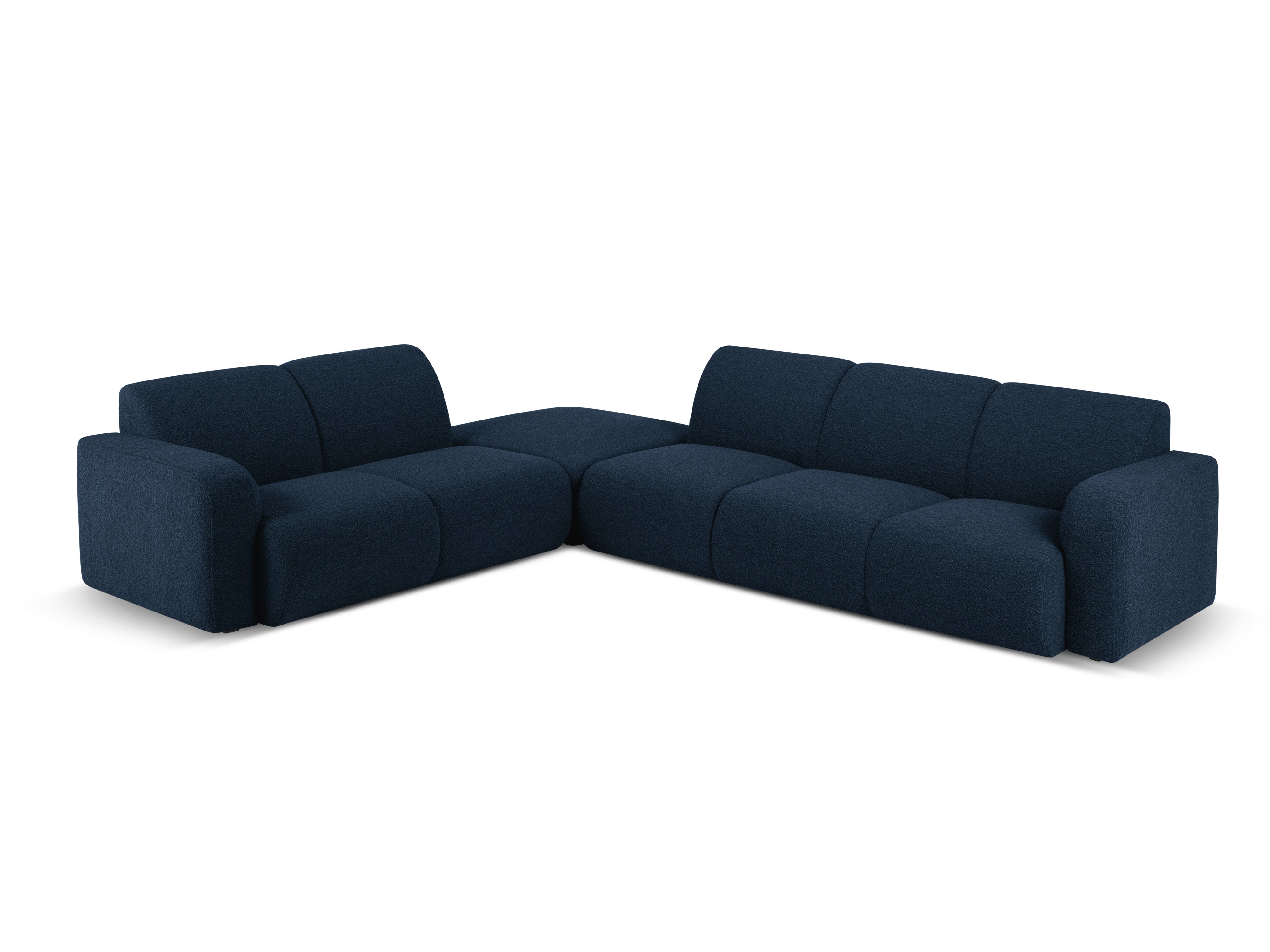Narożnik w tkaninie boucle lewostronny otwarty MOLINO granatowy Micadoni Eye on Design