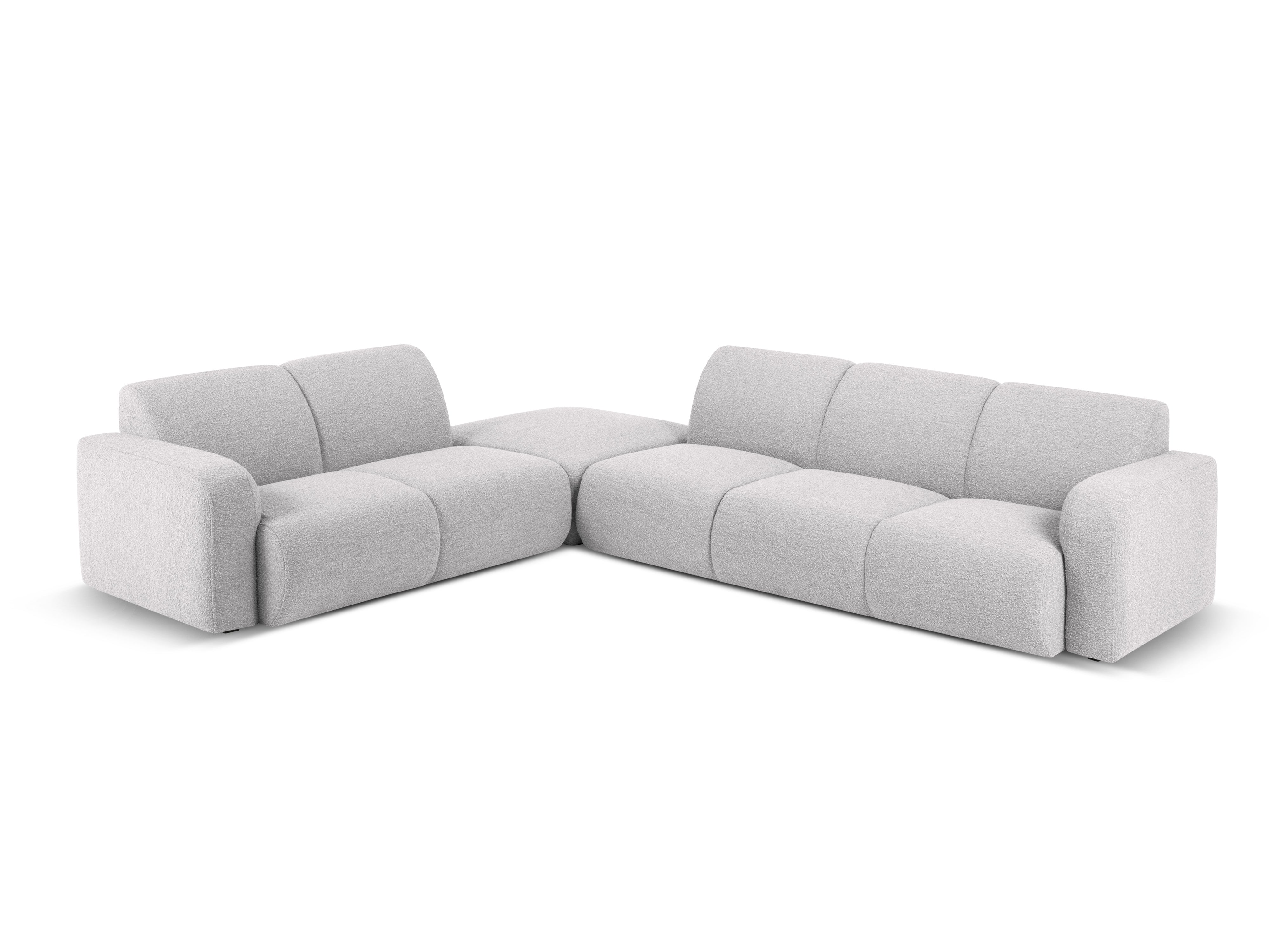 Narożnik w tkaninie boucle lewostronny otwarty MOLINO jasnoszary Micadoni Eye on Design