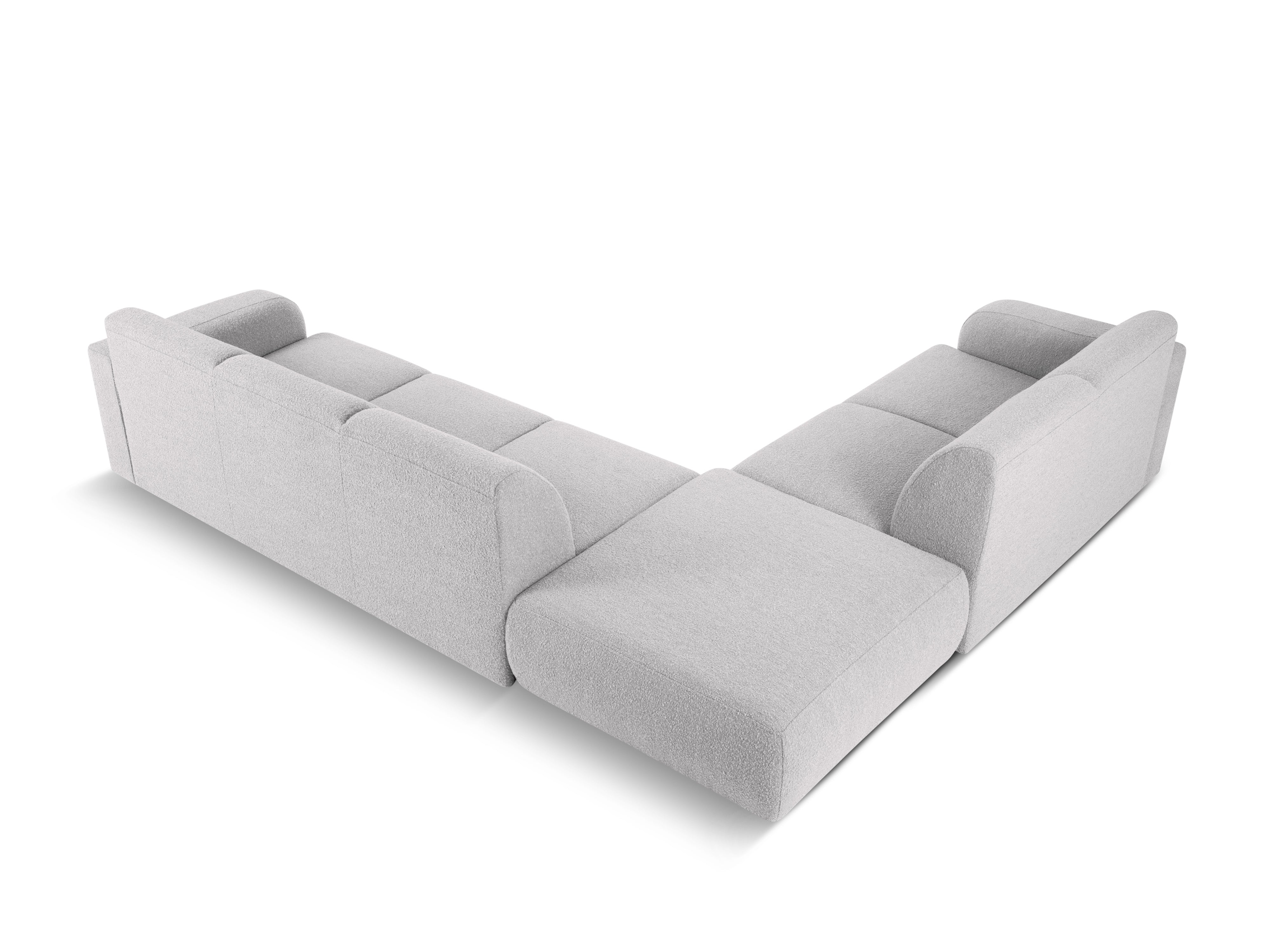 Narożnik w tkaninie boucle lewostronny otwarty MOLINO jasnoszary Micadoni Eye on Design