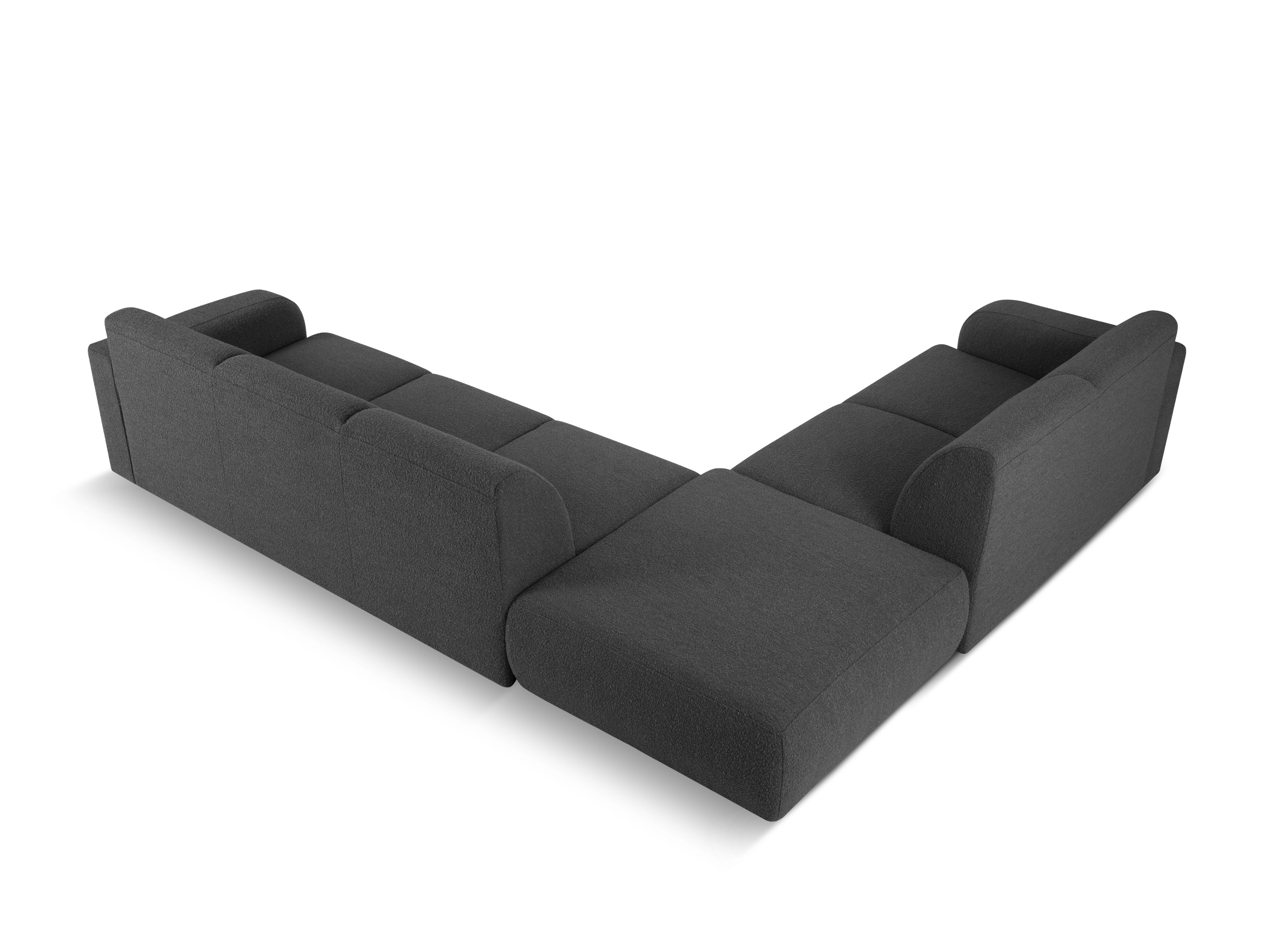 Narożnik w tkaninie boucle lewostronny otwarty MOLINO ciemnoszary Micadoni Eye on Design