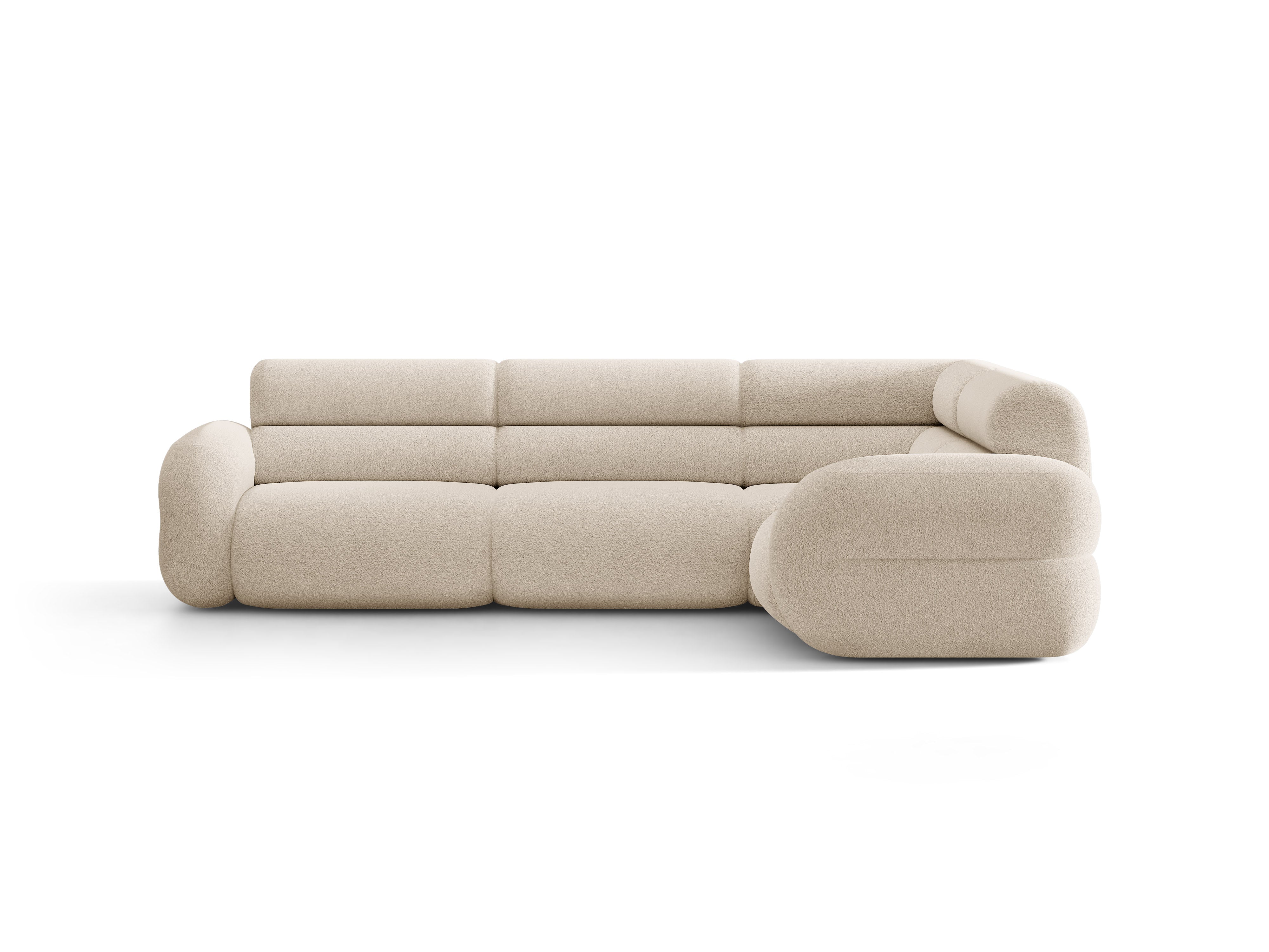 Right-facing L-shaped NEO beige boucle corner sofa