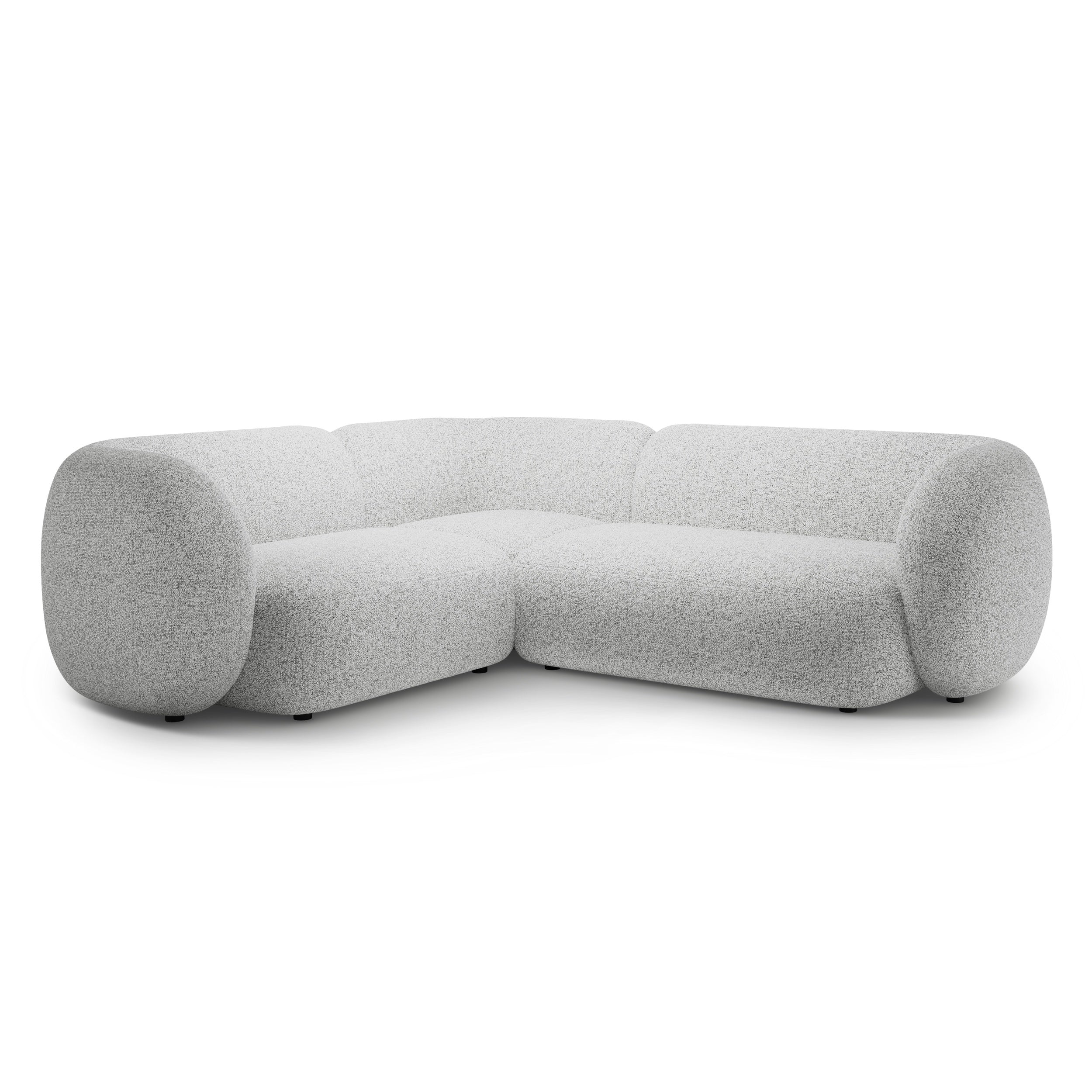 Left-sided corner sofa for 4 people KATE light gray mélange