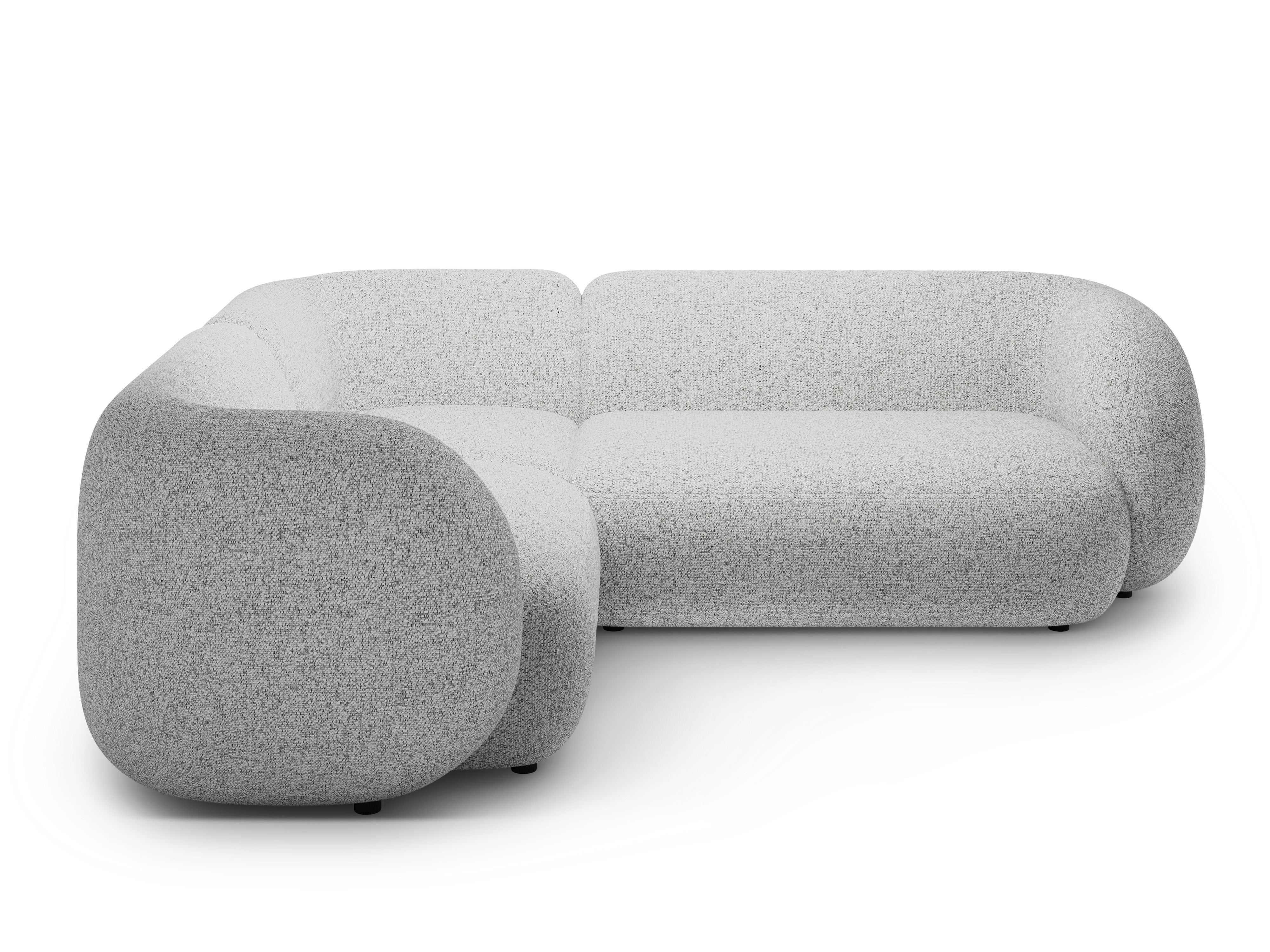 Left-sided corner sofa for 4 people KATE light gray mélange