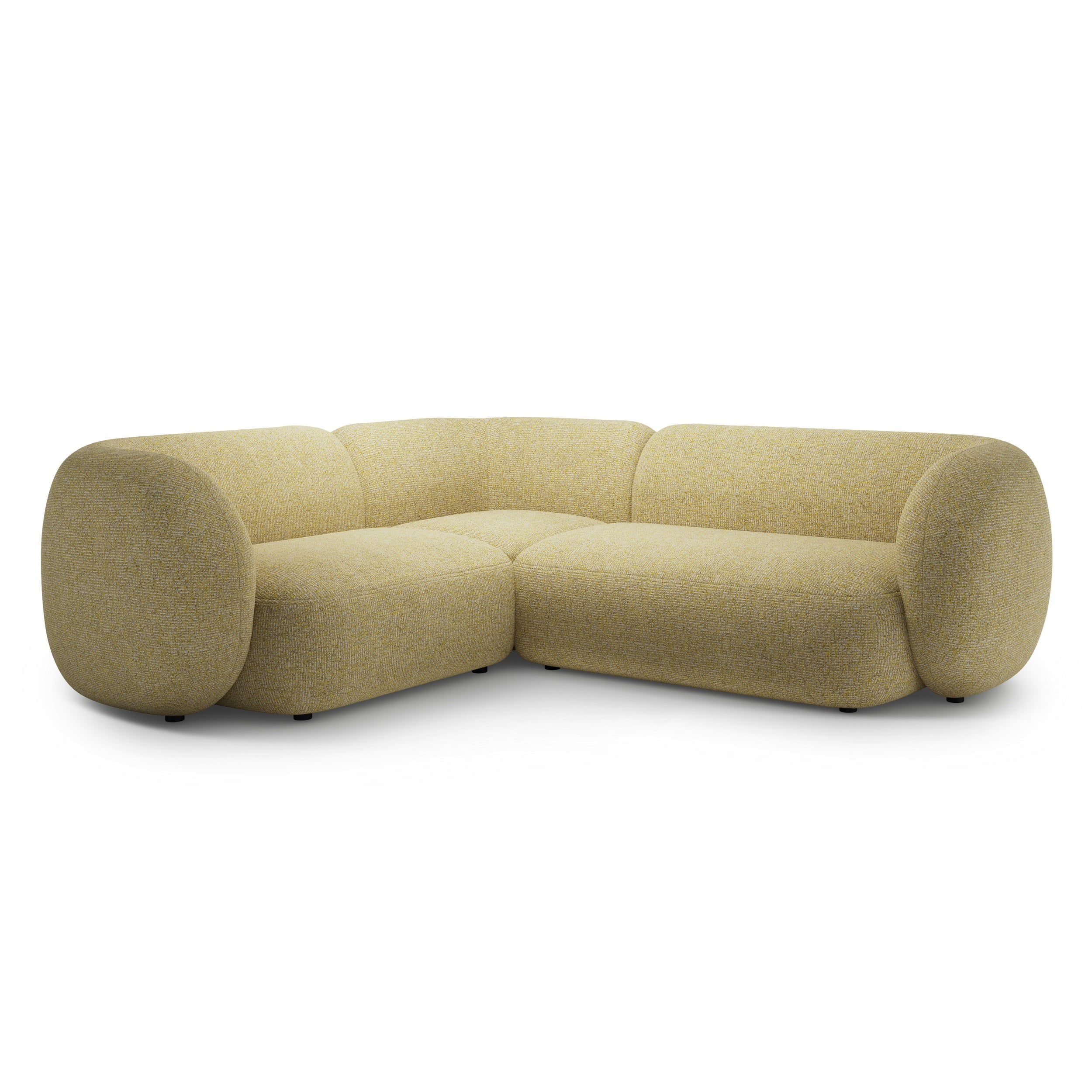 Left-sided corner sofa for 4 people KATE yellow mélange