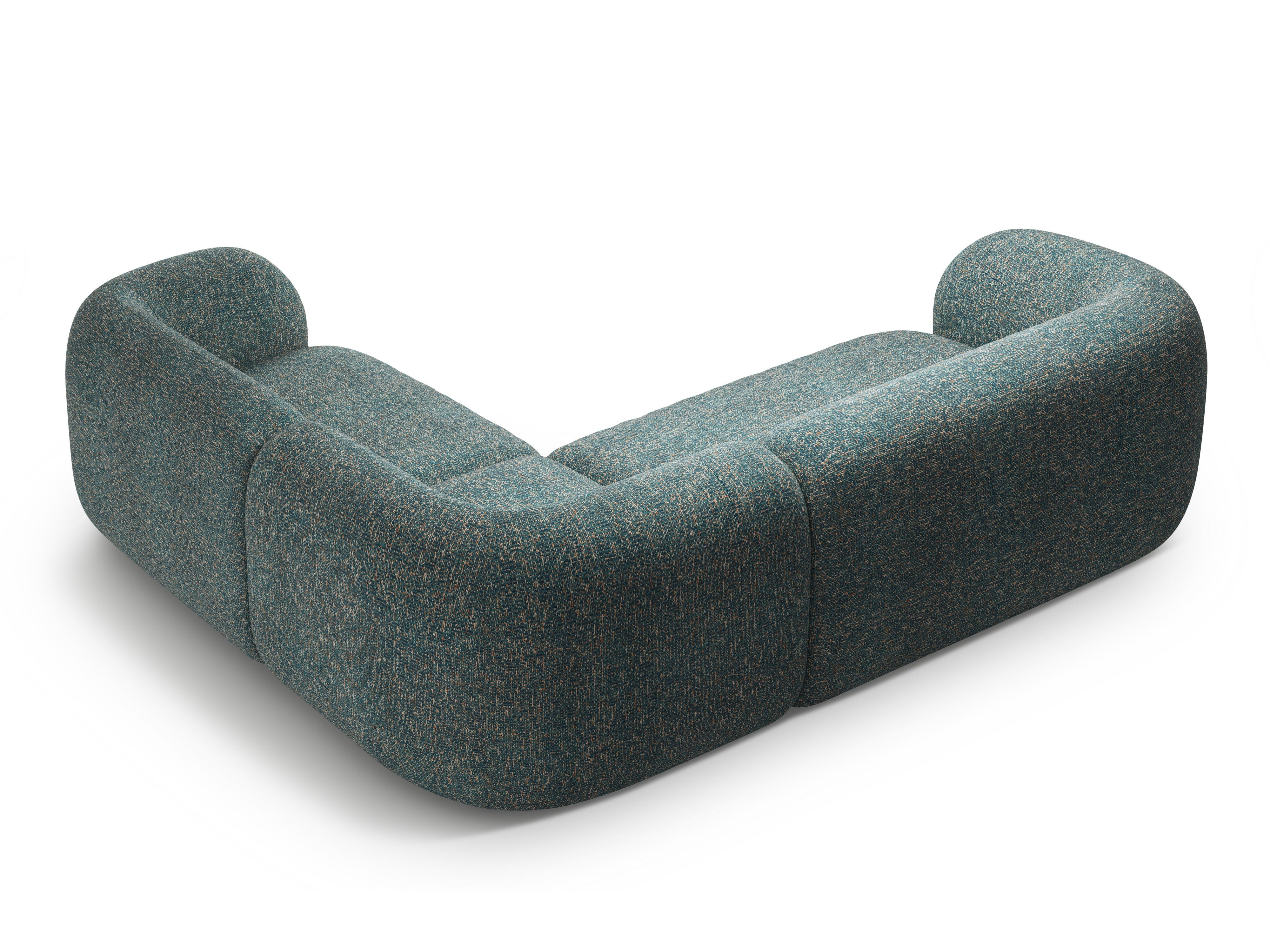 Right-facing 4-seater corner sofa KATE blue mélange