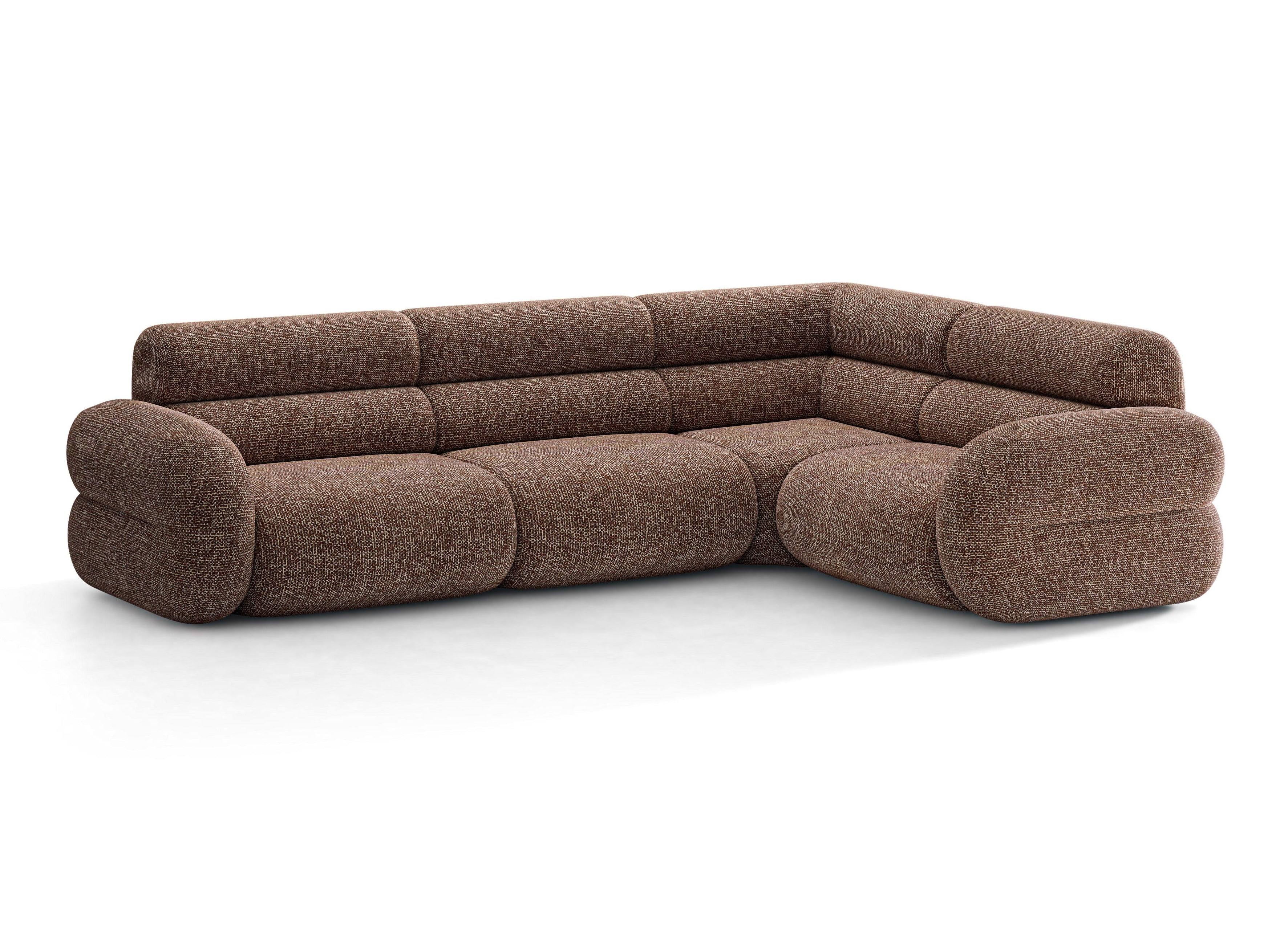 Right-facing L-shaped NEO corner sofa in brown mélange