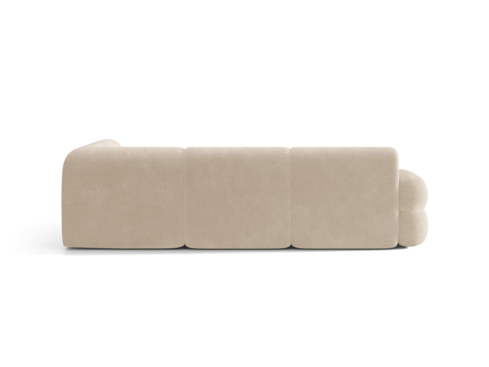 Right-facing L-shaped NEO corner sofa in light beige chenille