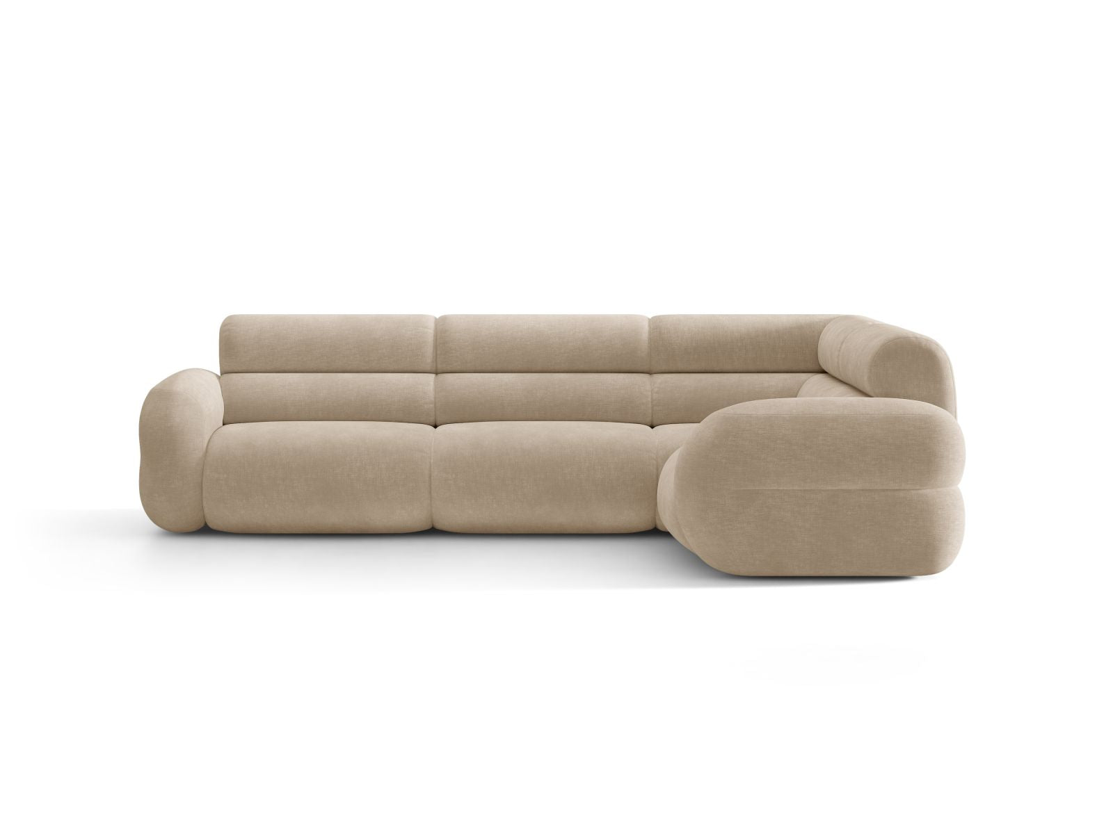 Right-facing L-shaped NEO beige chenille corner sofa