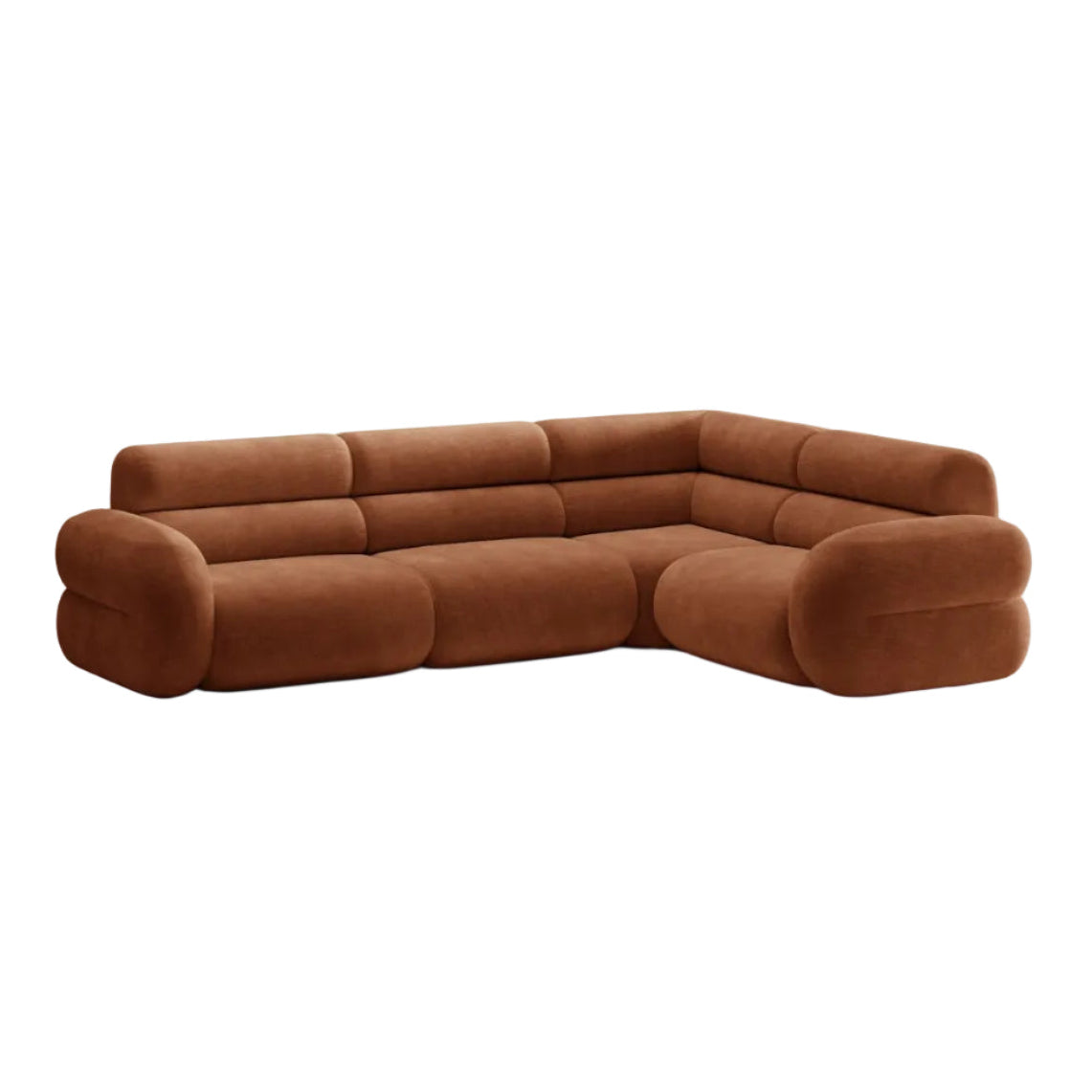 Right-facing L-shaped NEO brick chenille corner sofa