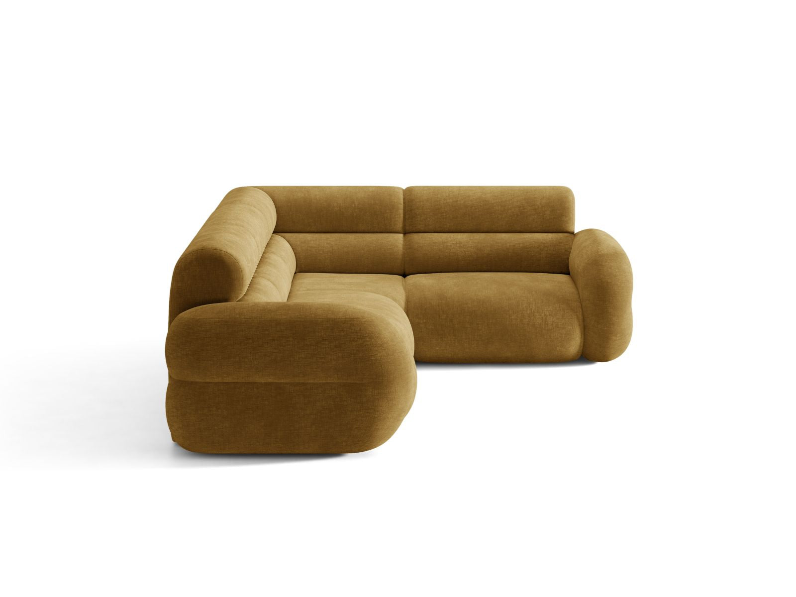 Right-facing L-shaped NEO mustard chenille corner sofa