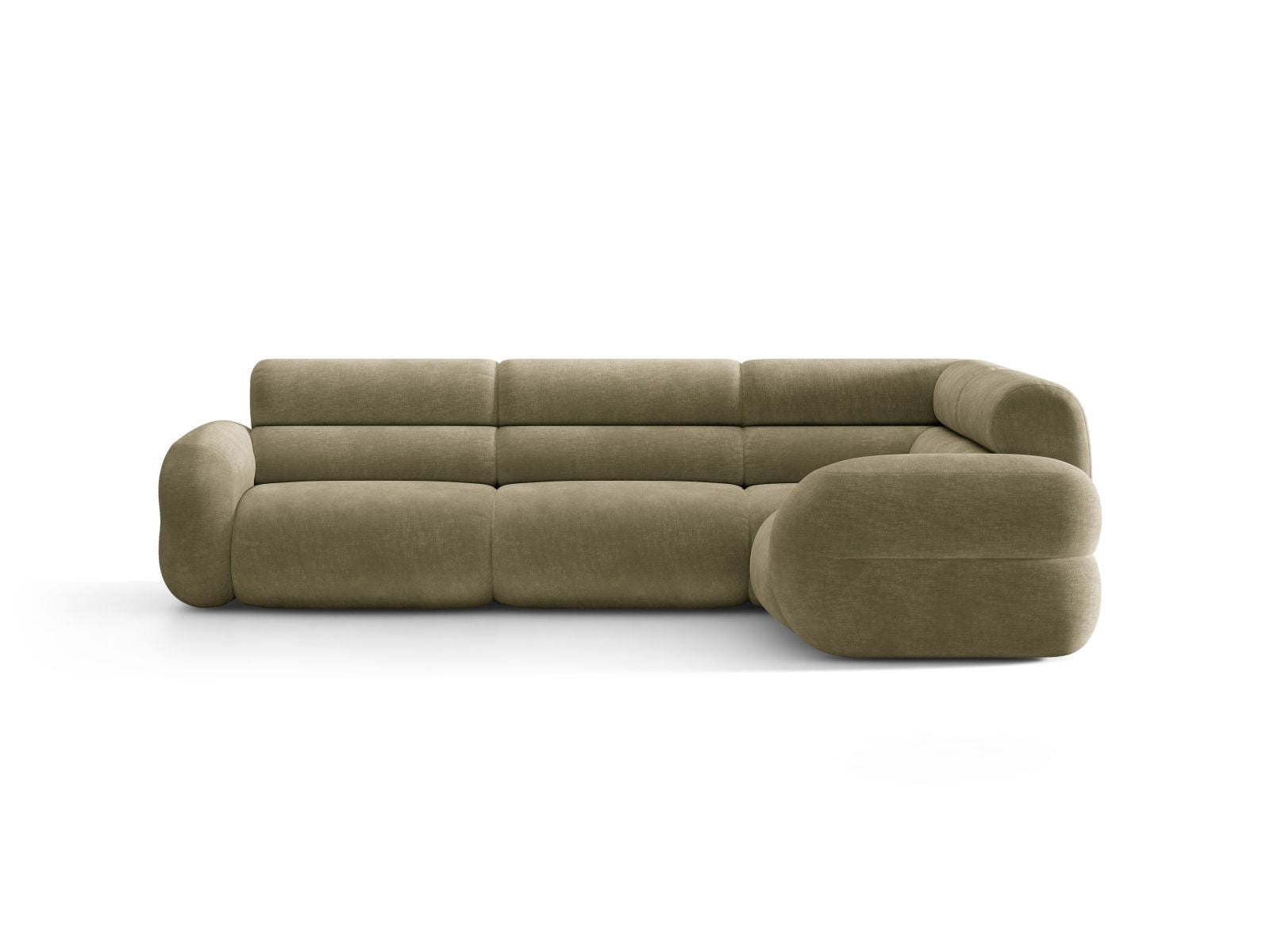 Right-facing L-shaped NEO olive chenille corner sofa