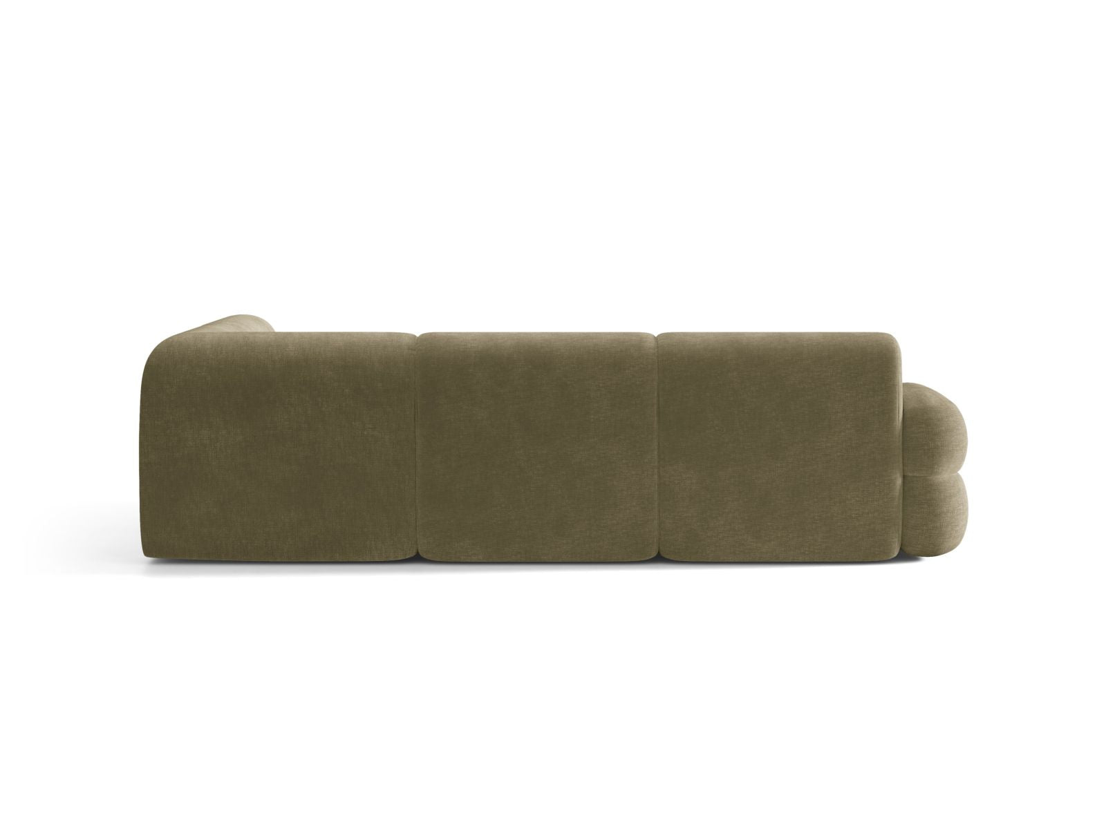 Right-facing L-shaped NEO olive chenille corner sofa