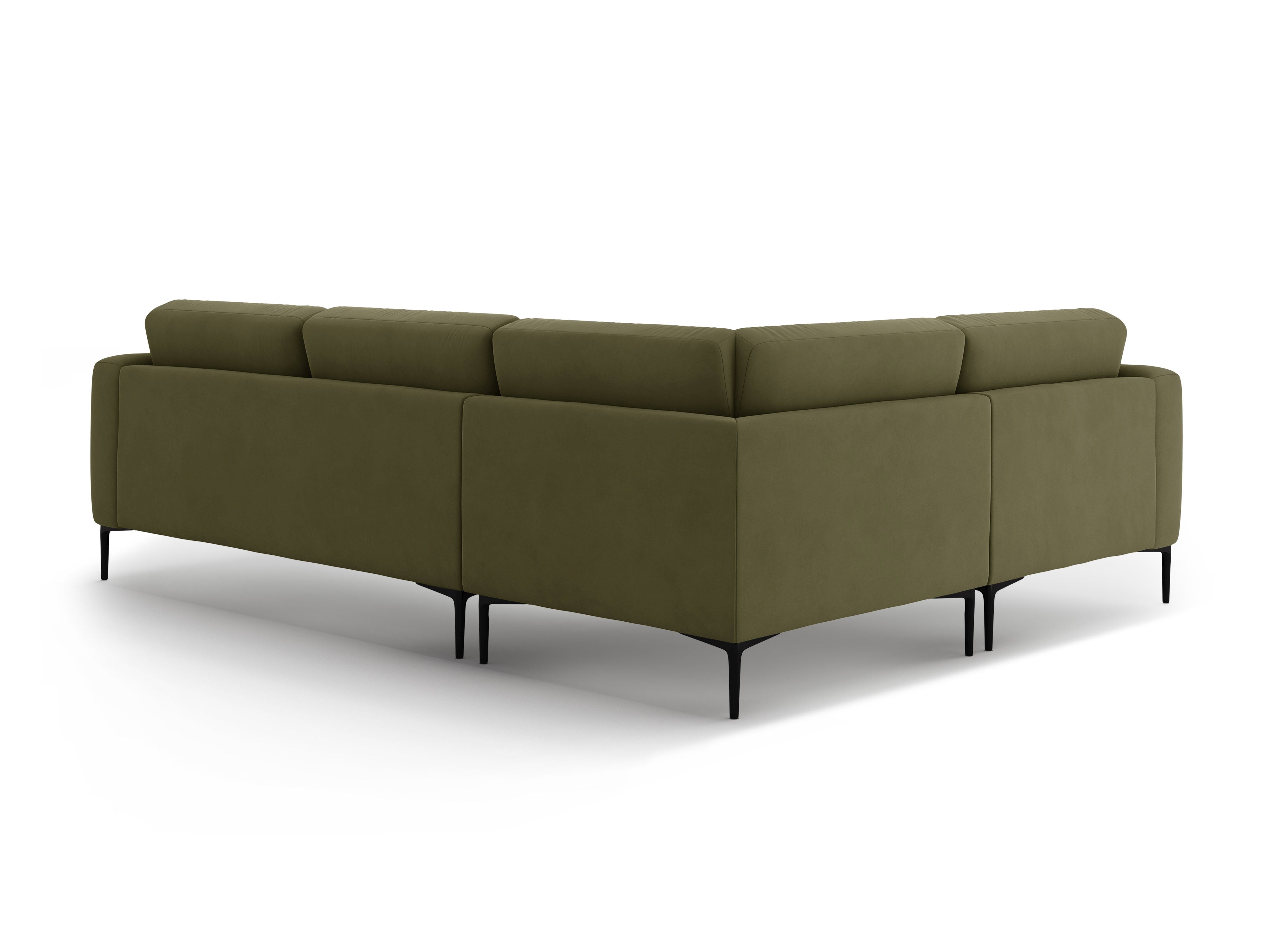 Left-facing L-shaped velvet corner sofa BEMY green