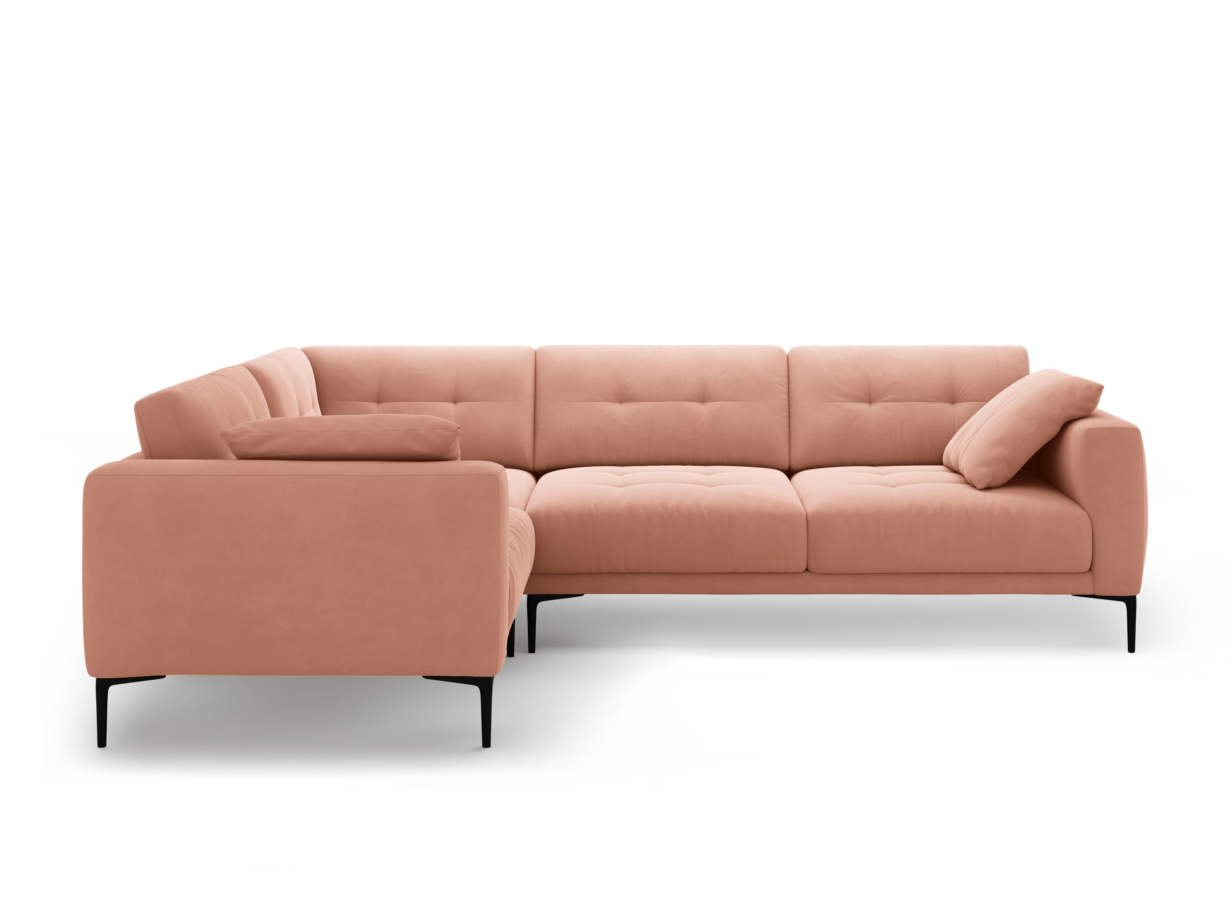 Left-facing L-shaped velvet corner sofa BEMY pink