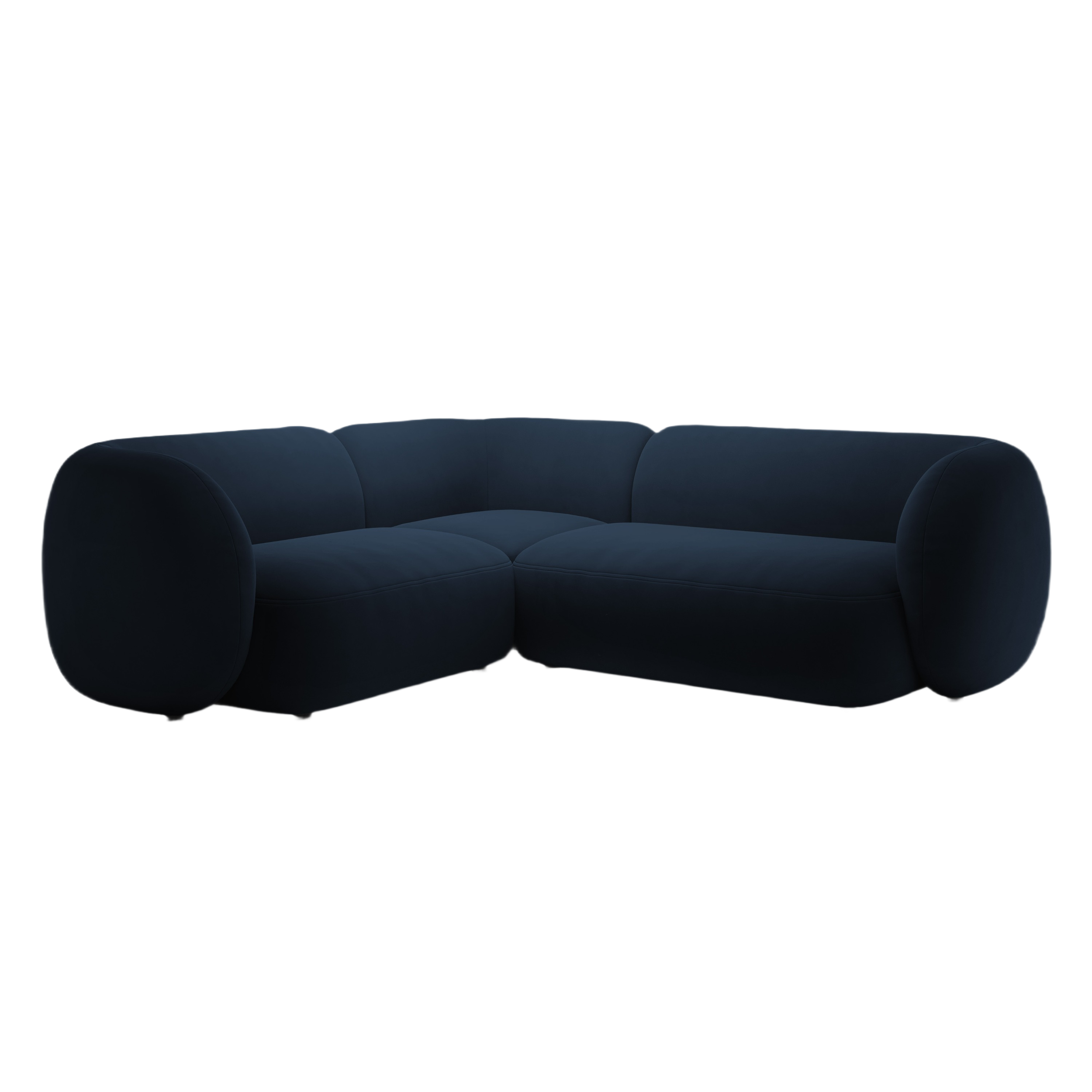 Left-facing velvet corner sofa for 4 people KATE royal blue