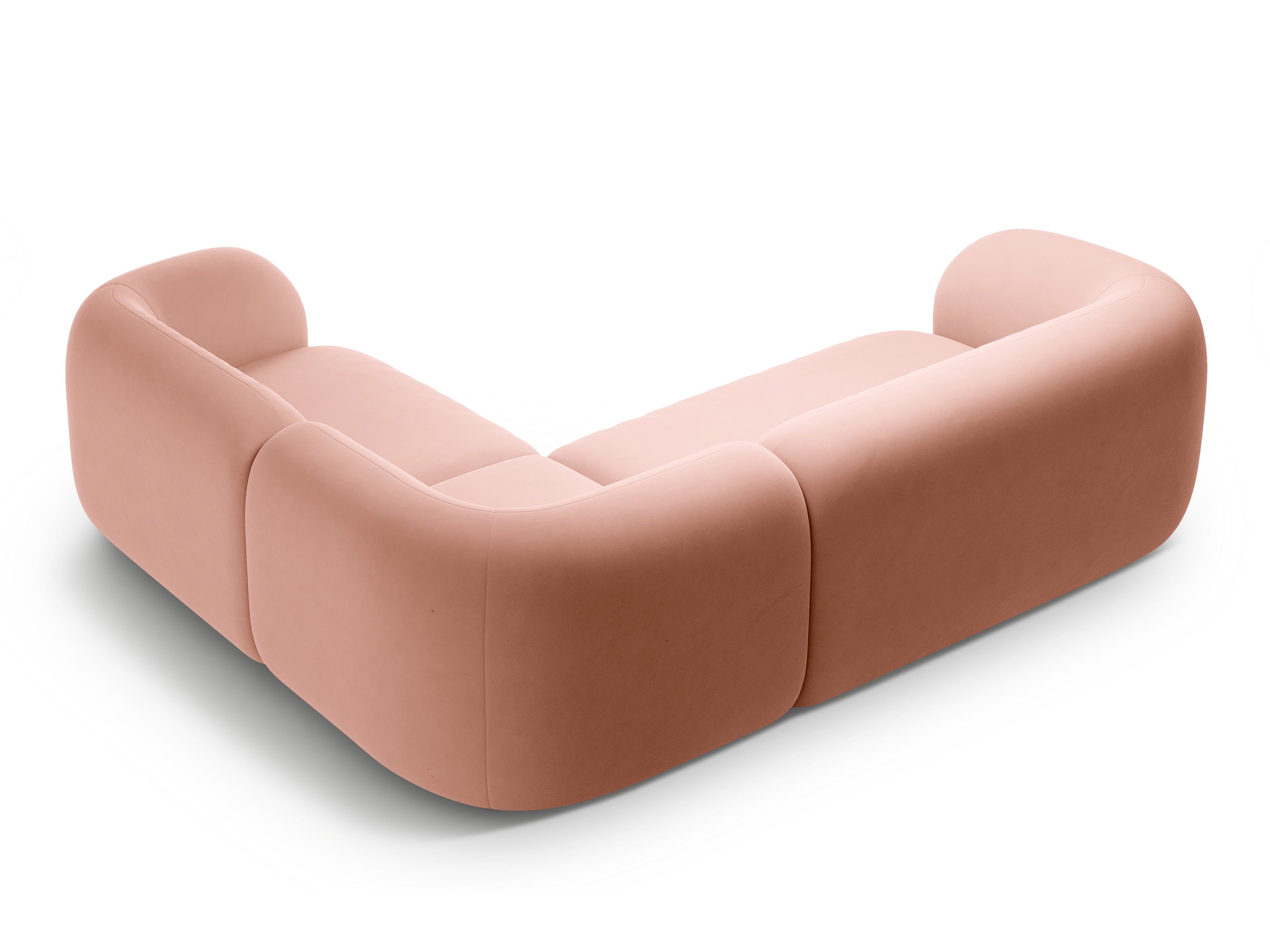 Right-facing velvet corner sofa for 4 people KATE pink