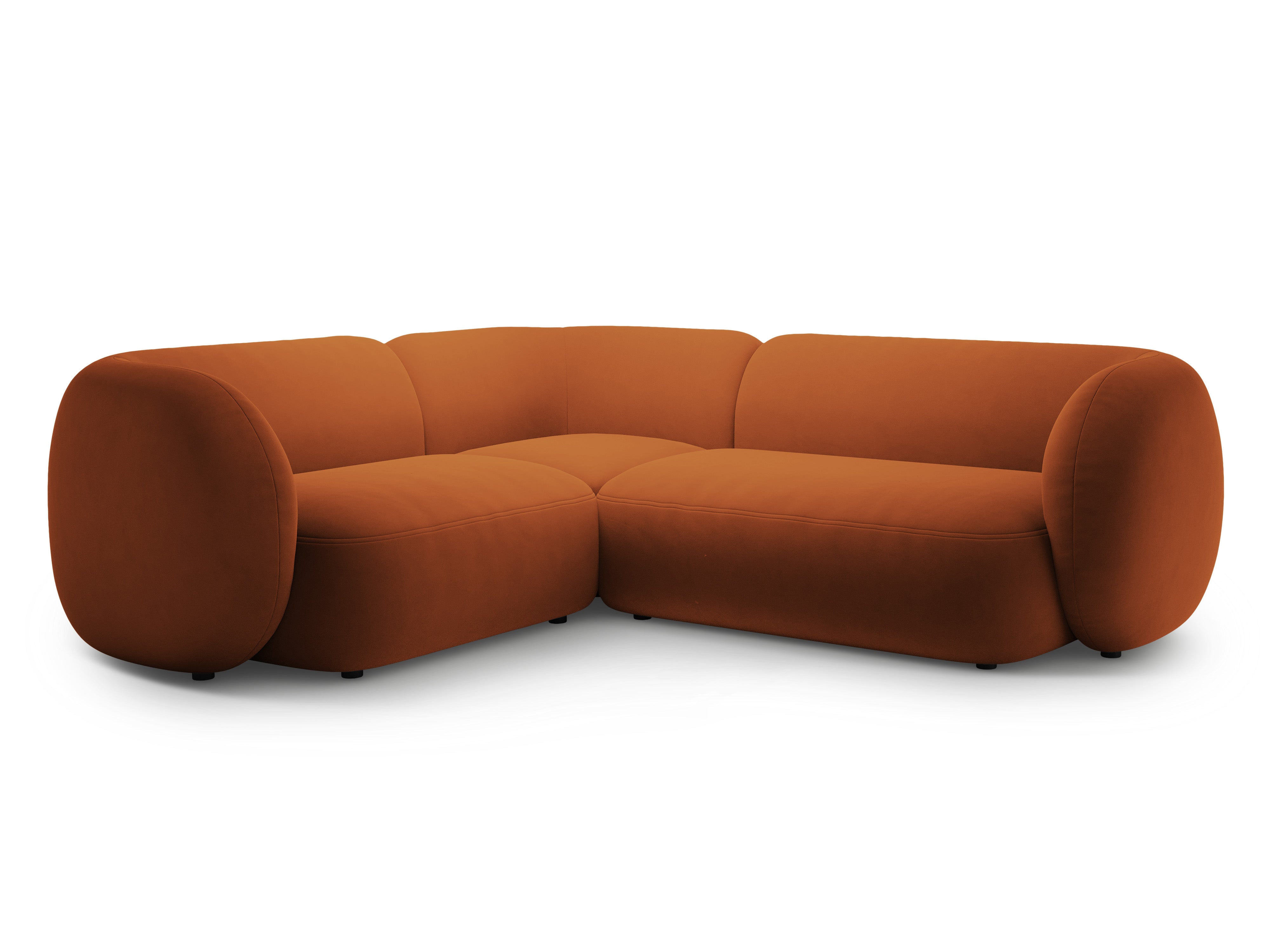 Velvet corner sofa left-sided for 4 people KATE terracotta