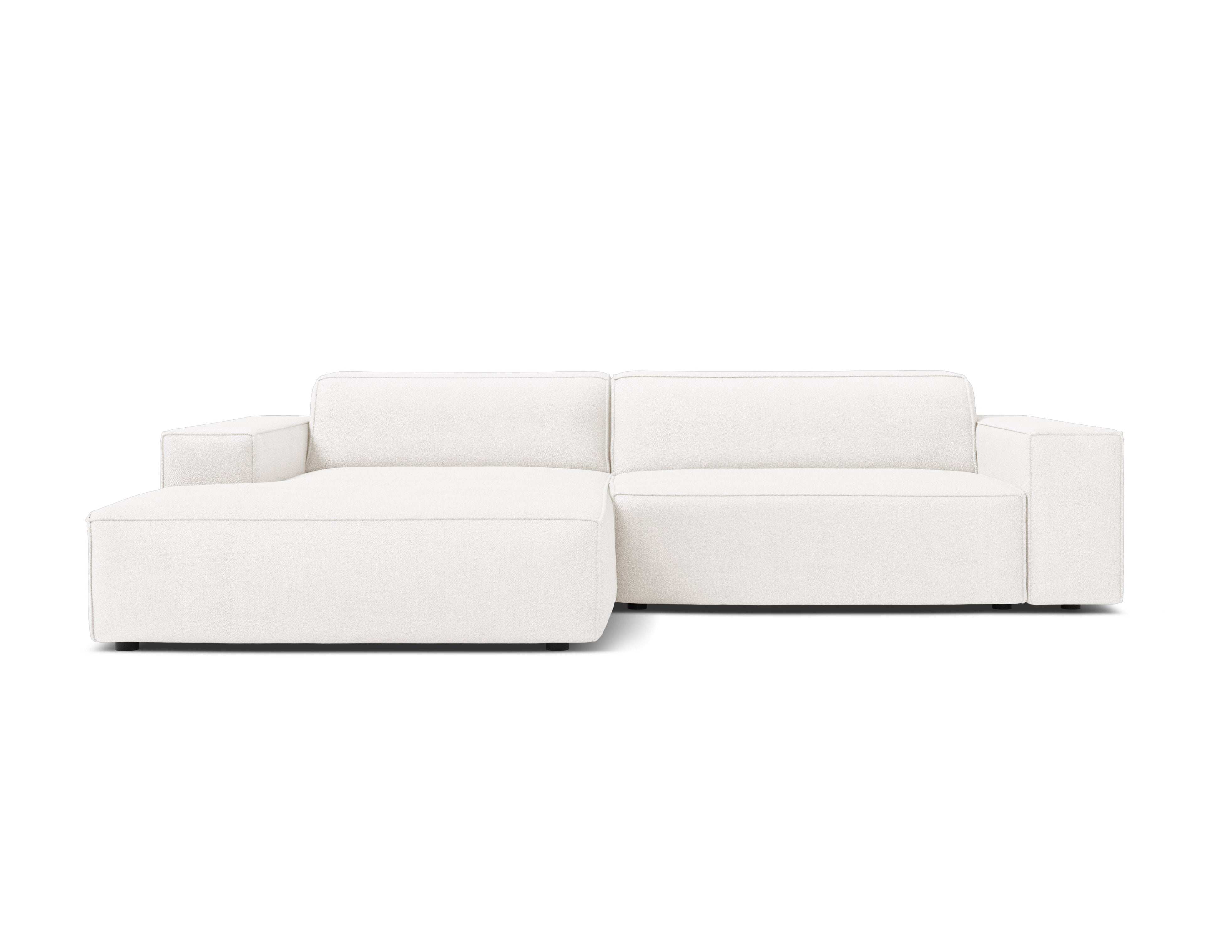 Left-facing 3-seater sofa JODIE in white boucle